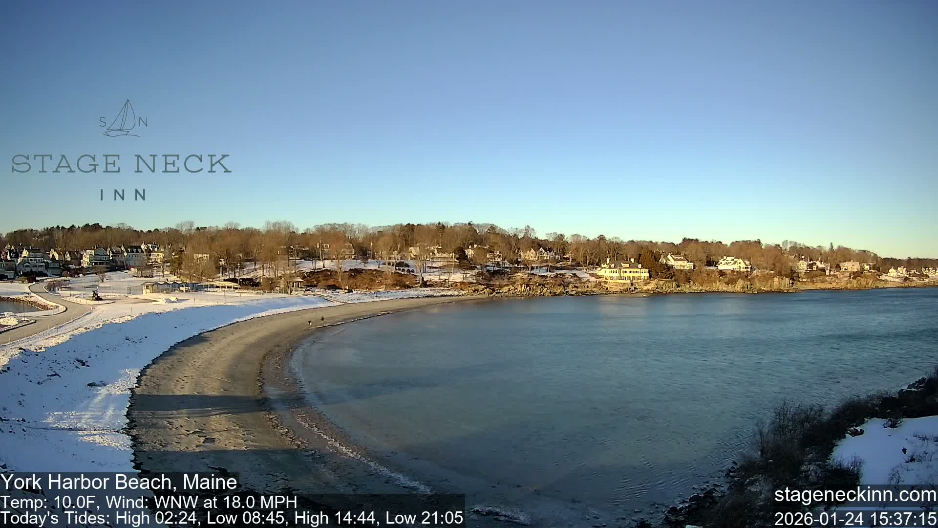 York Harbor Beach Live Cam, Maine USA 