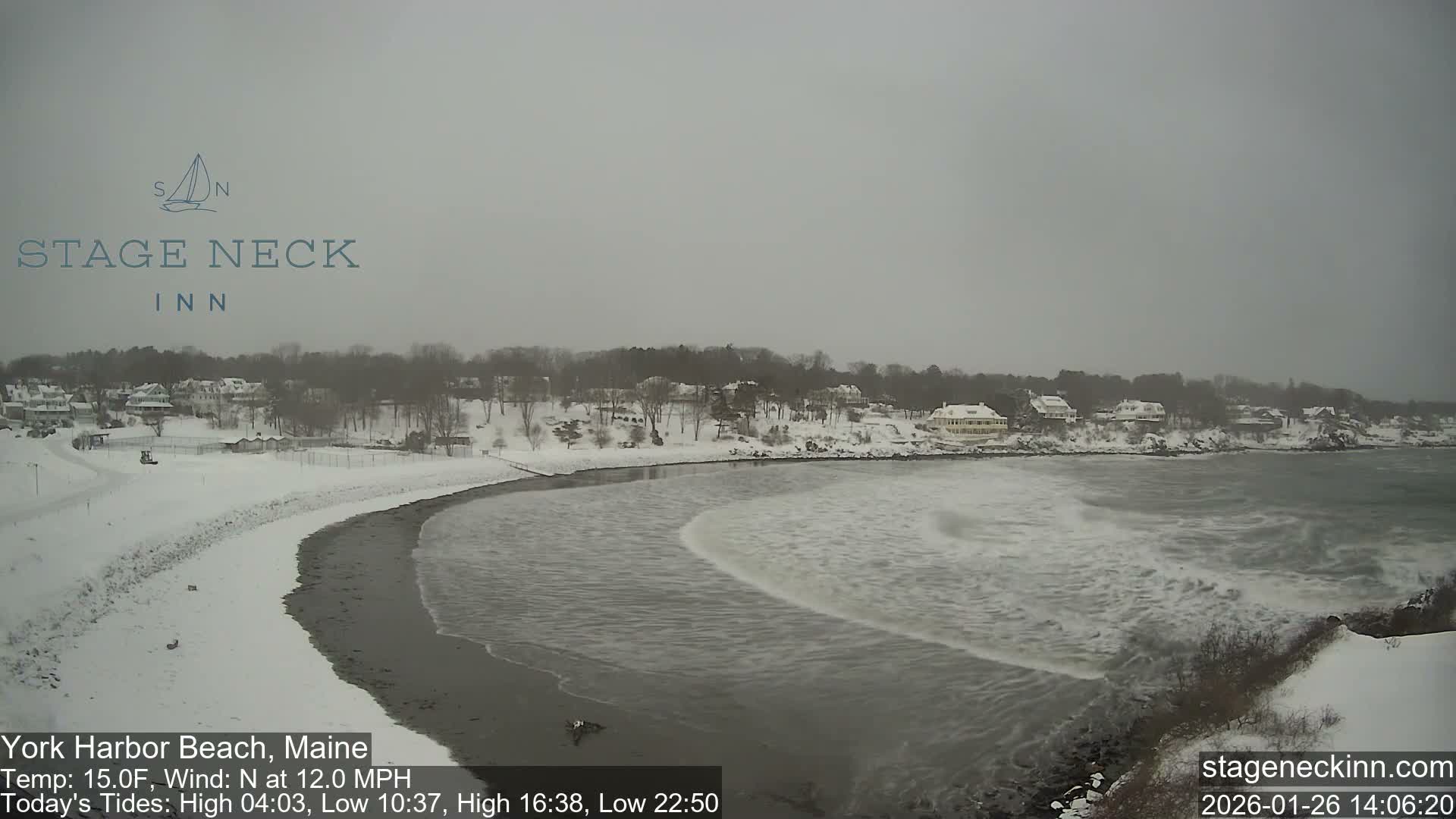 York Harbor Beach Live Cam, Maine USA 