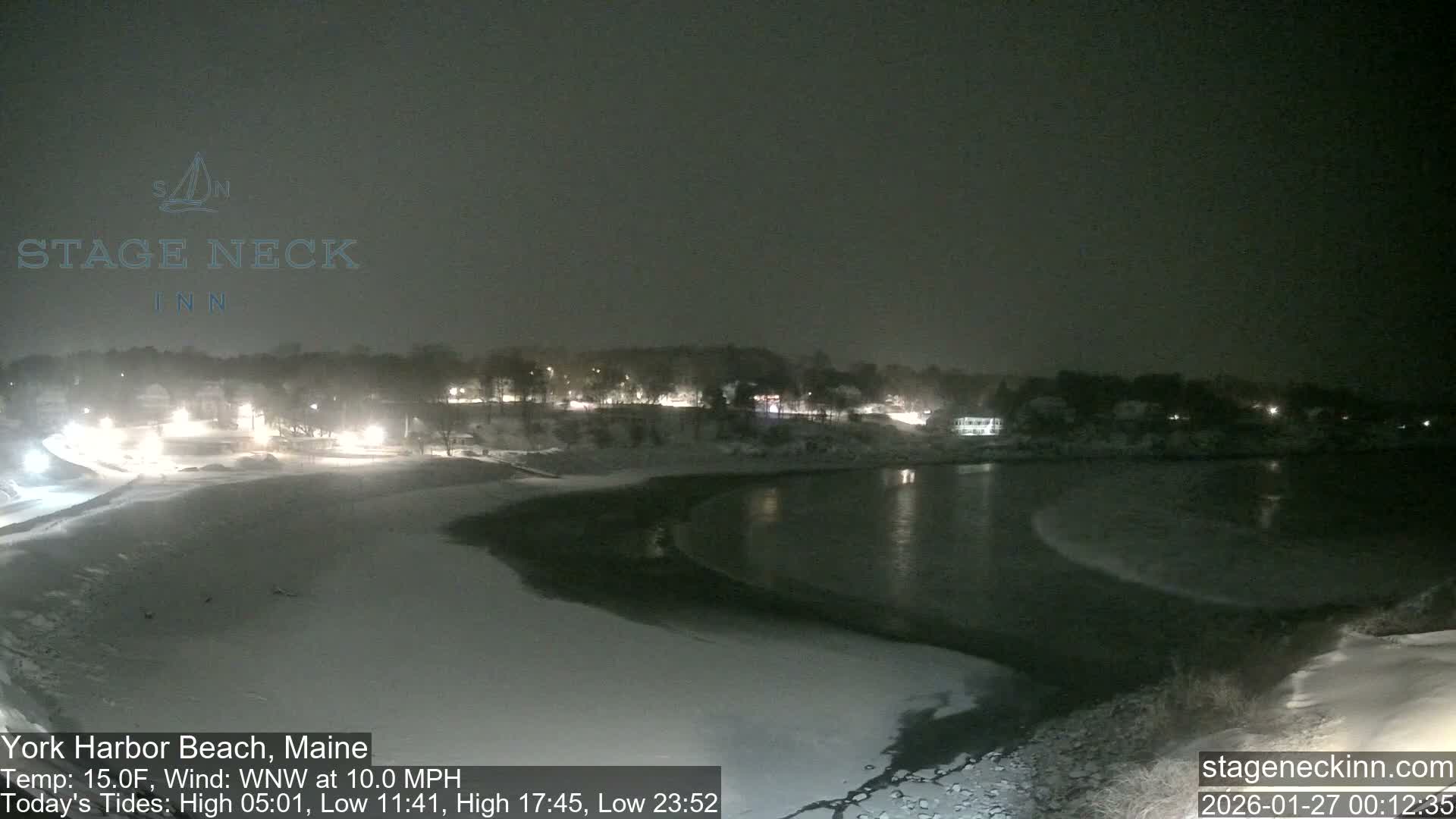 York Harbor Beach Live Cam, Maine USA 