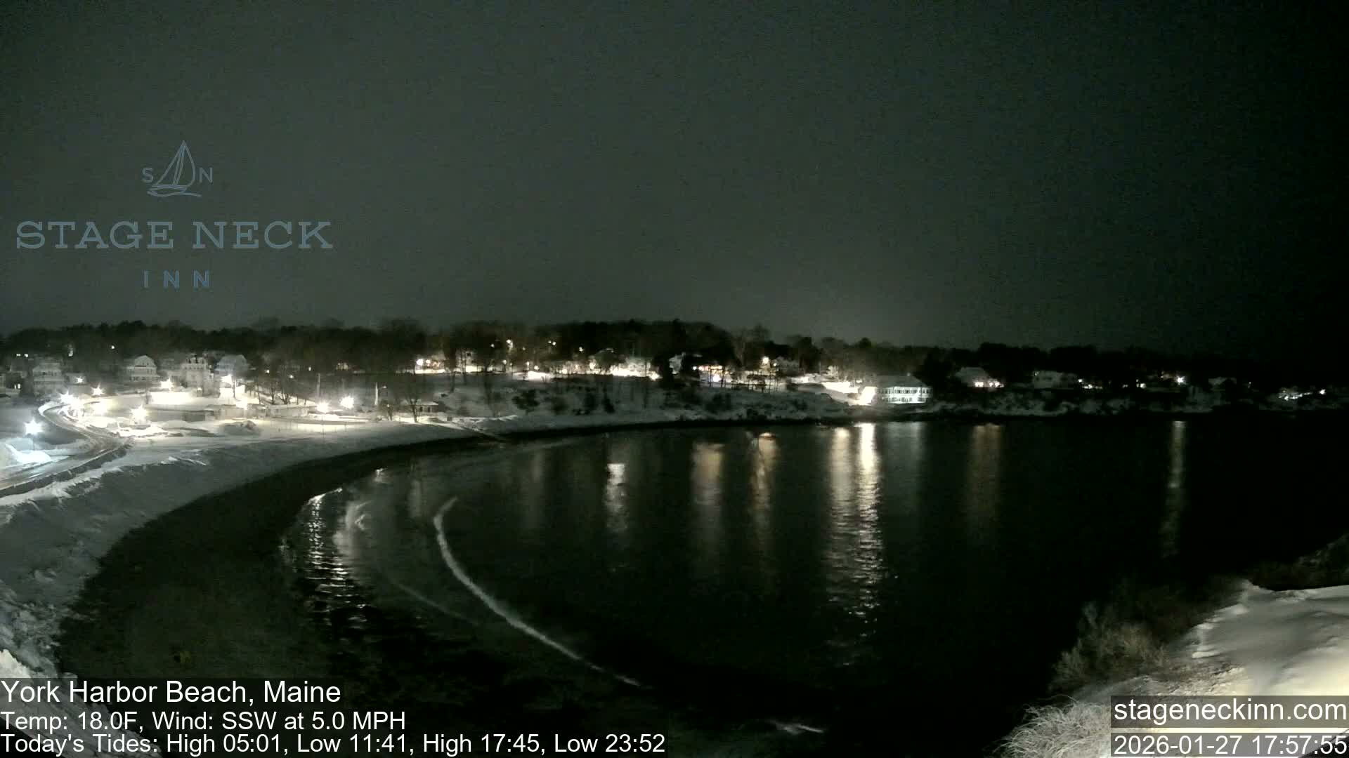 York Harbor Beach Live Cam, Maine USA 