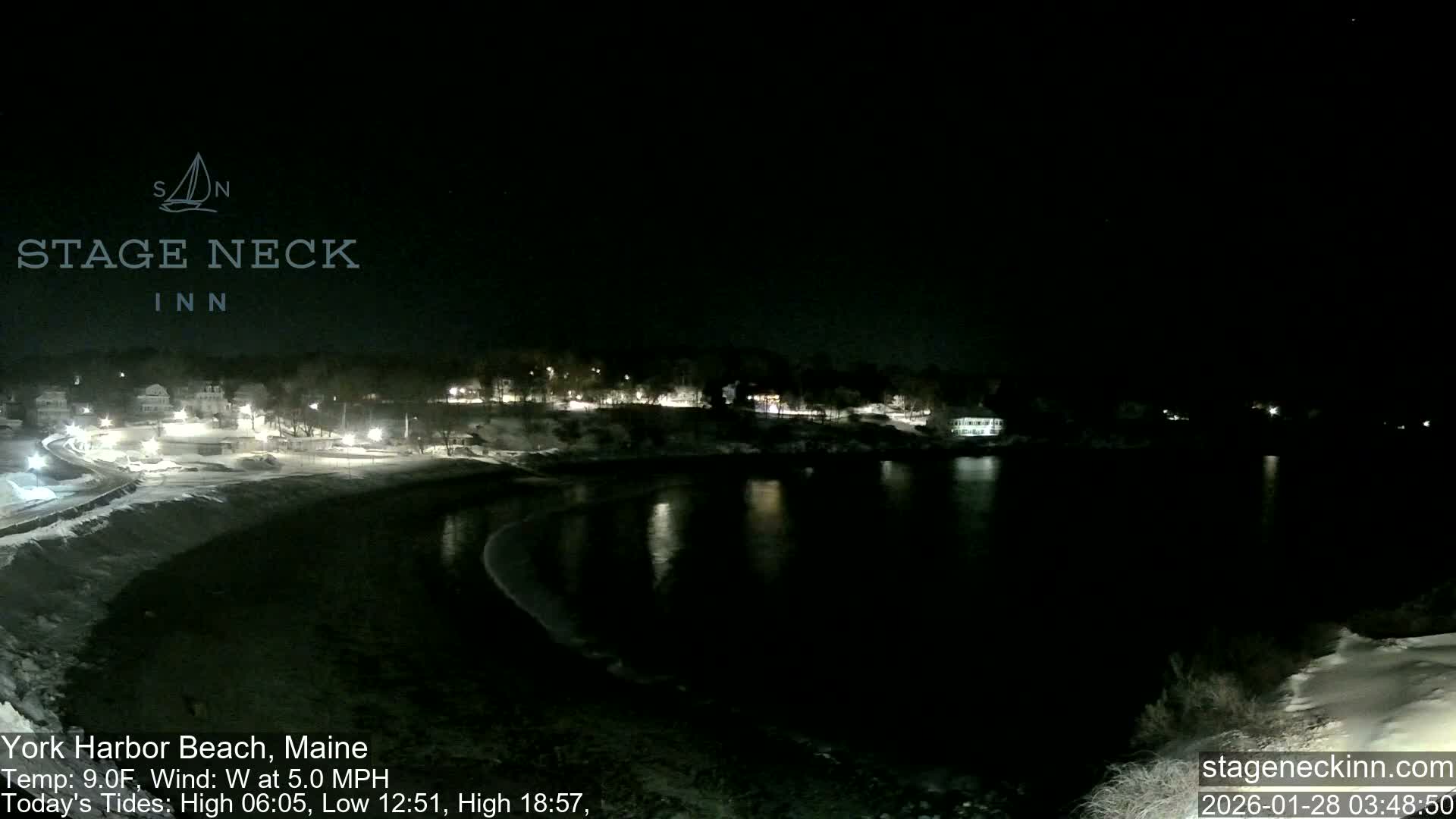 York Harbor Beach Live Cam, Maine USA 
