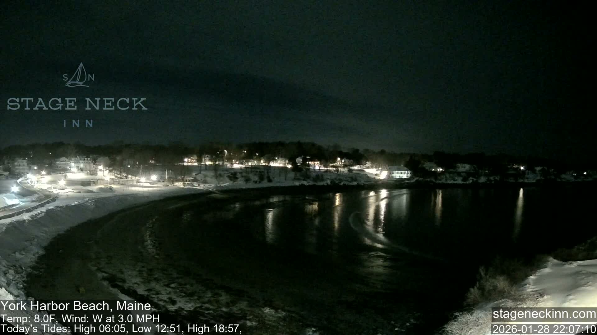 York Harbor Beach Live Cam, Maine USA 