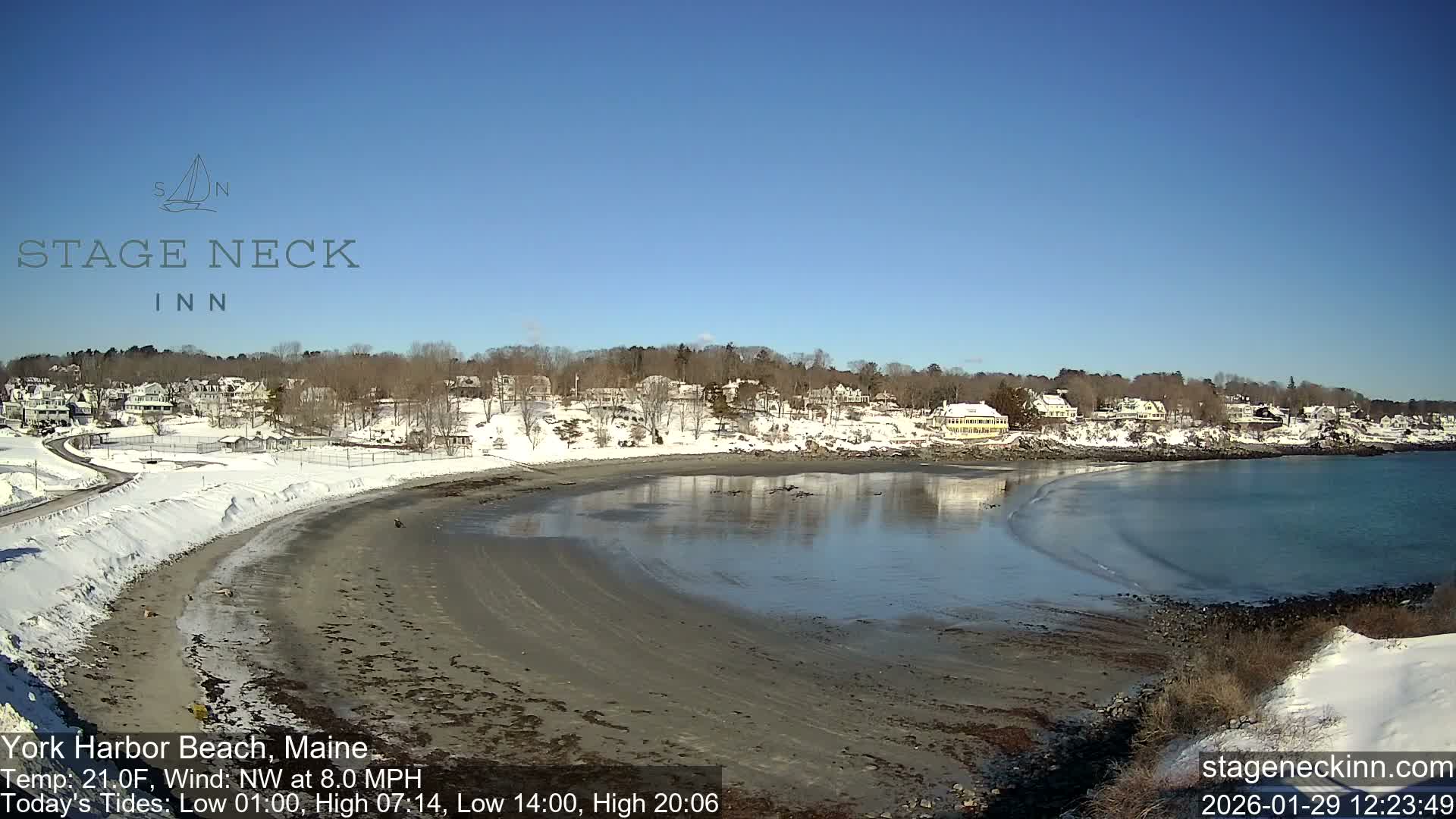 York Harbor Beach Live Cam, Maine USA 