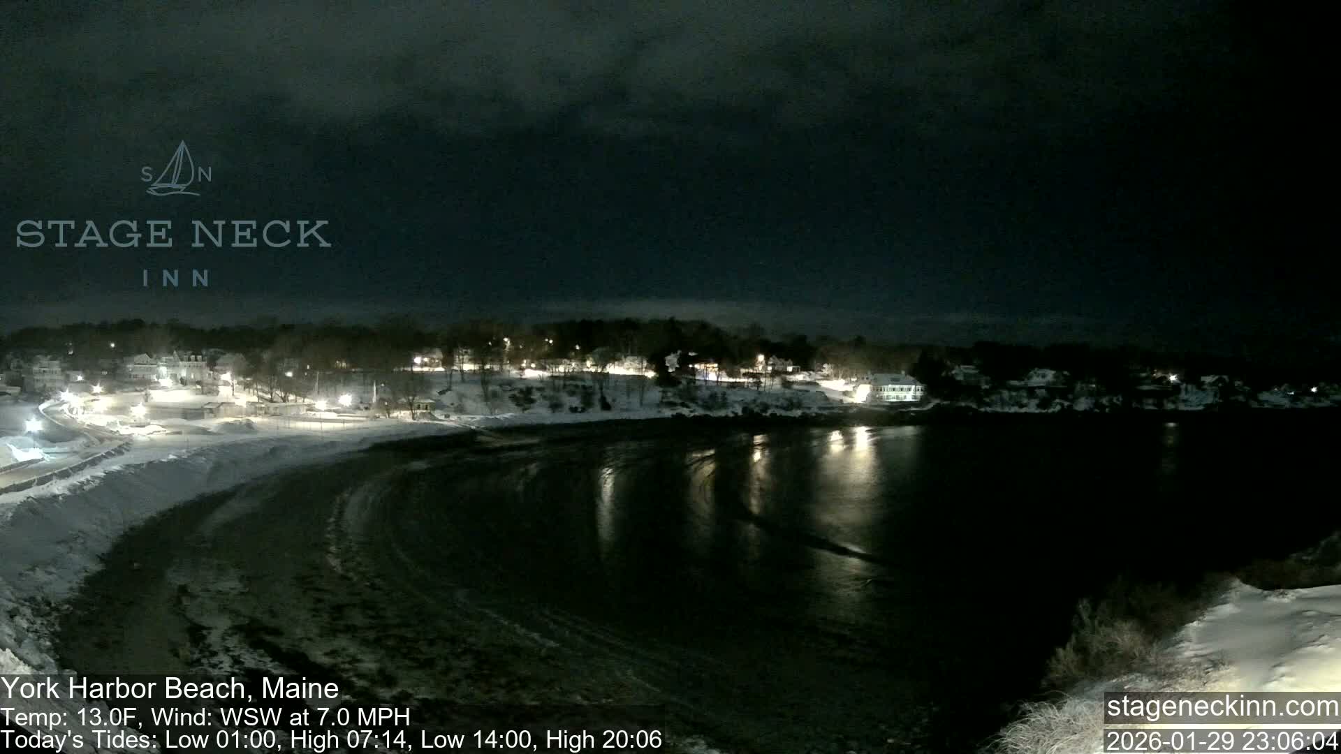 York Harbor Beach Live Cam, Maine USA 