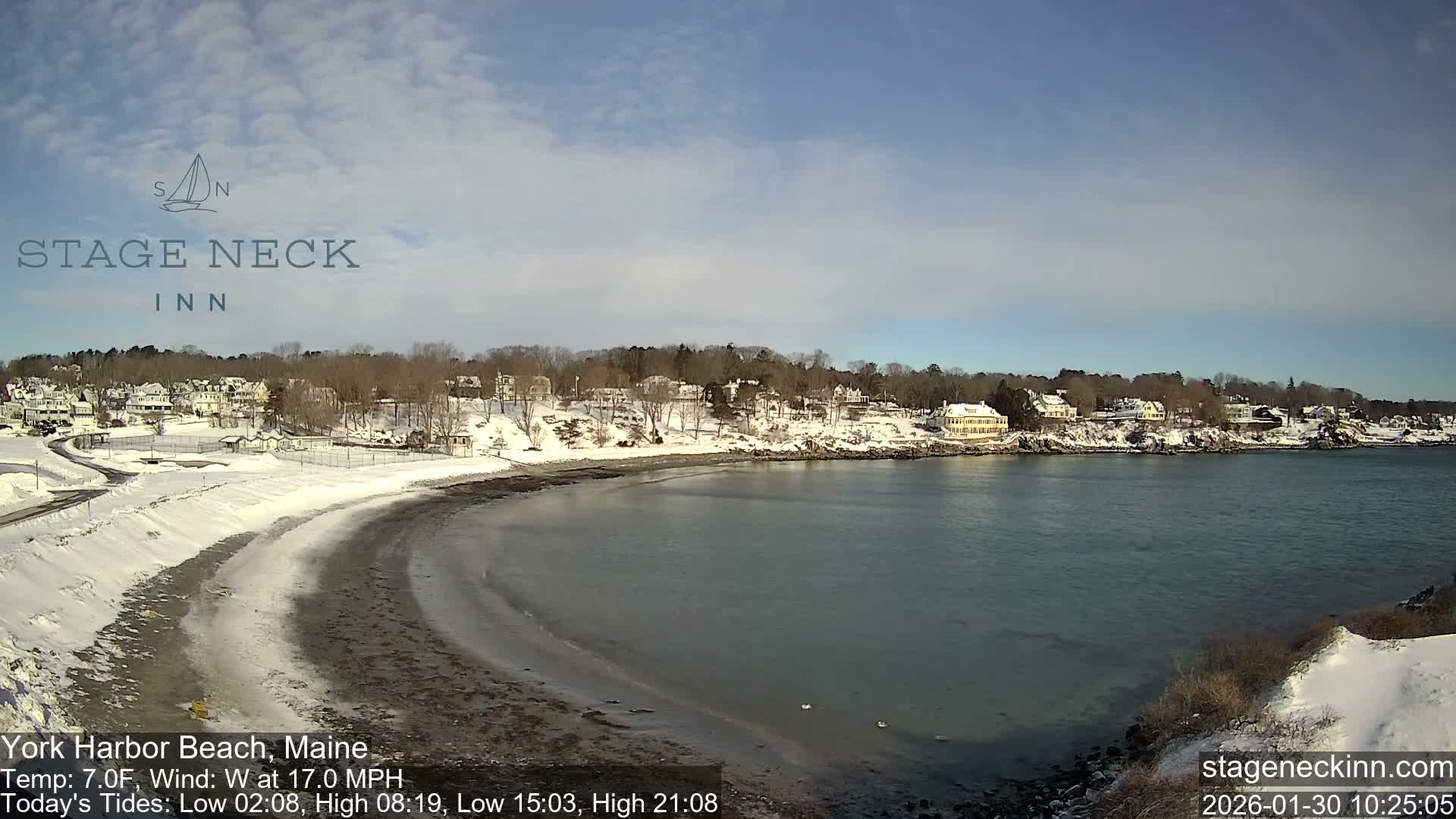 York Harbor Beach Live Cam, Maine USA 