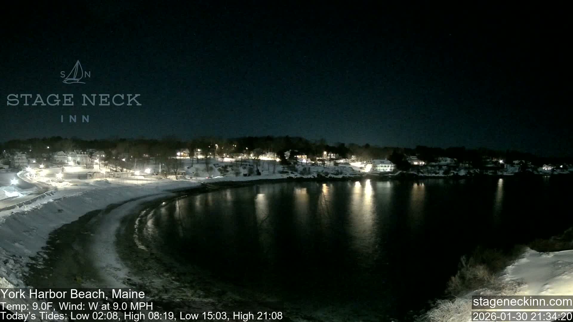 York Harbor Beach Live Cam, Maine USA 