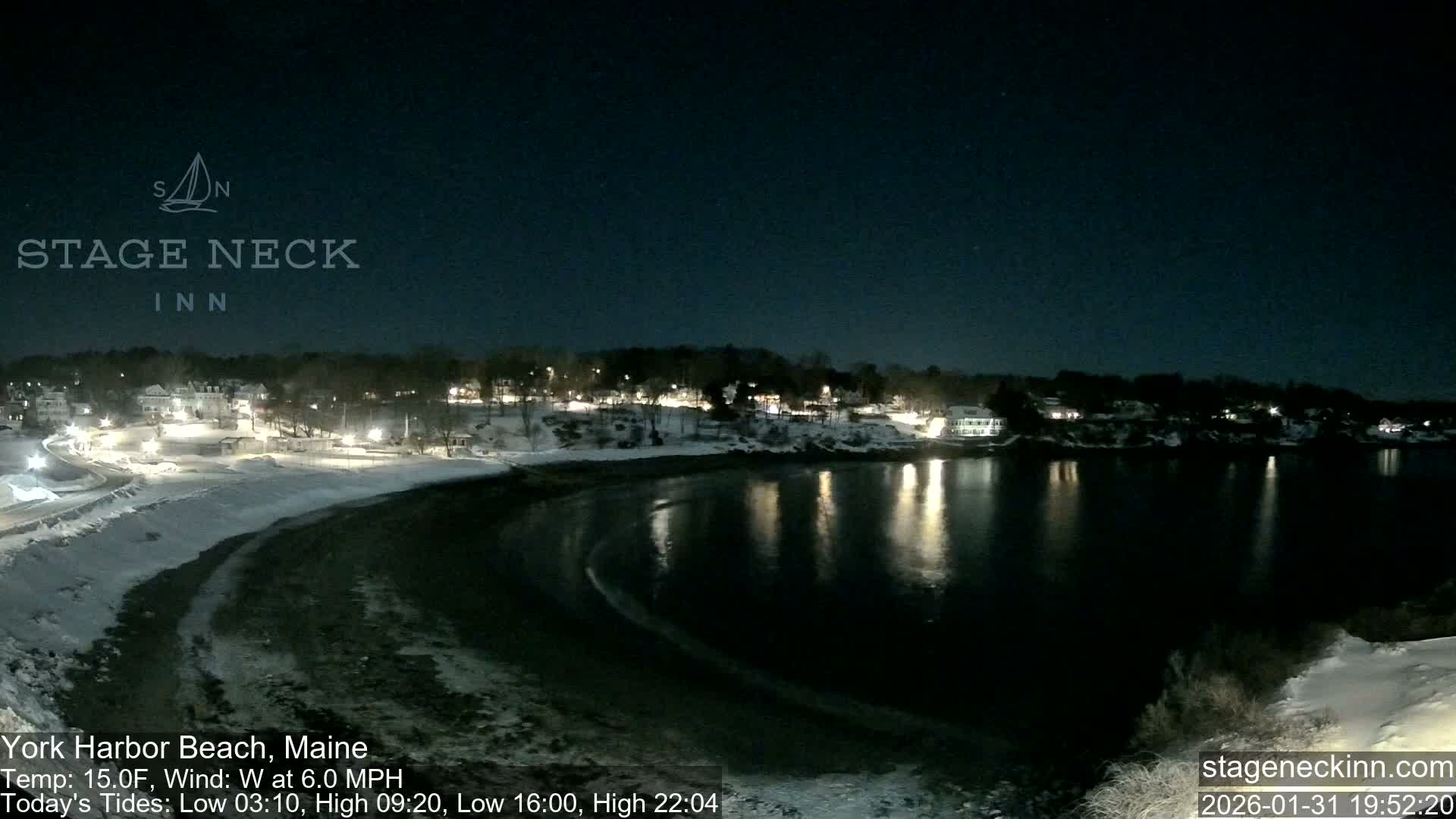 York Harbor Beach Live Cam, Maine USA 