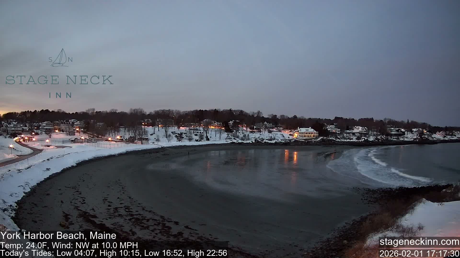 York Harbor Beach Live Cam, Maine USA 