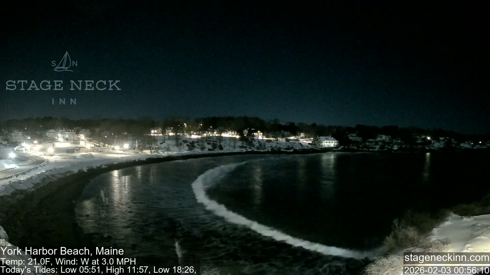 York Harbor Beach Live Cam, Maine USA 