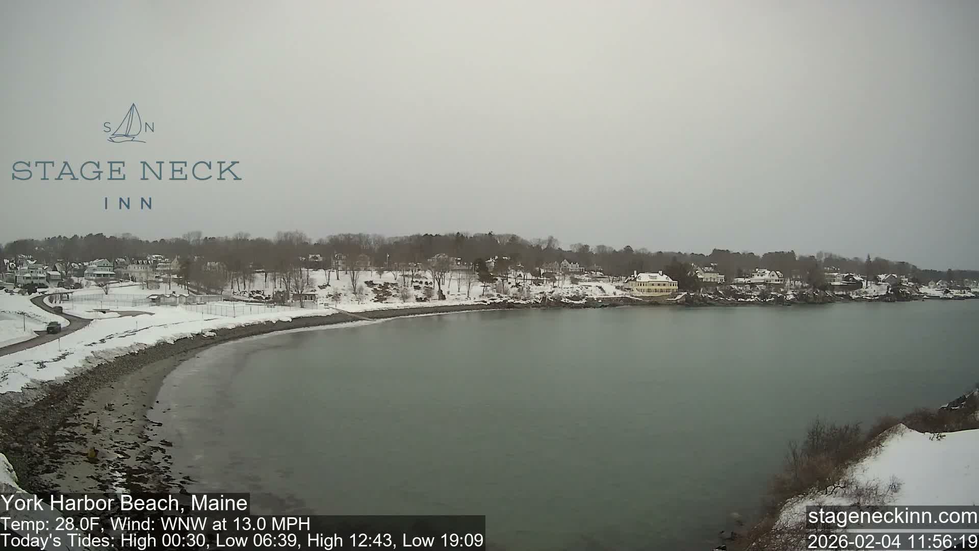 York Harbor Beach Live Cam, Maine USA 