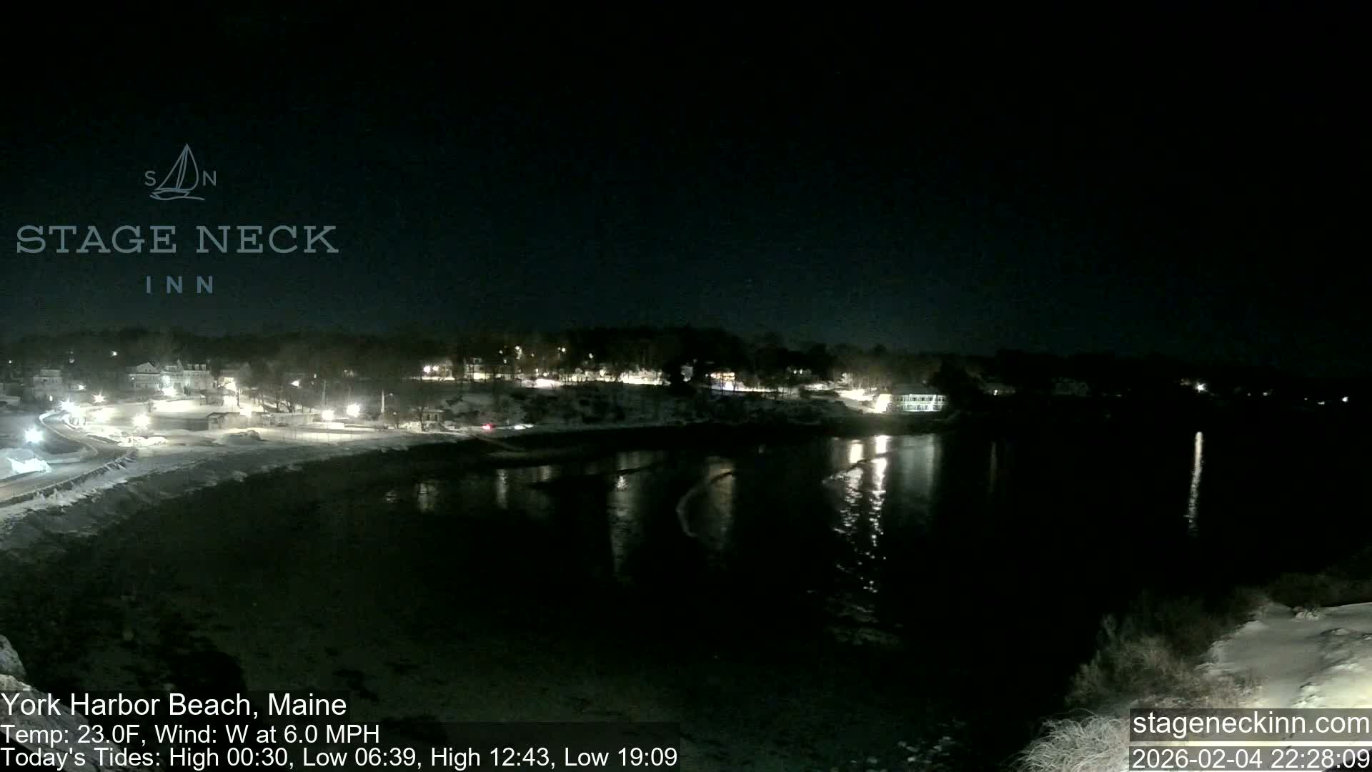 York Harbor Beach Live Cam, Maine USA 