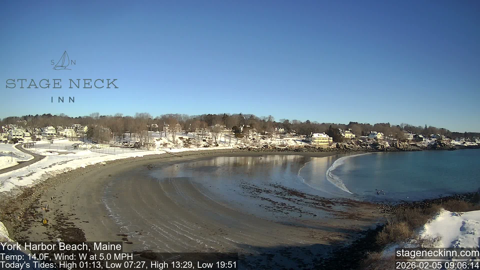 York Harbor Beach Live Cam, Maine USA 