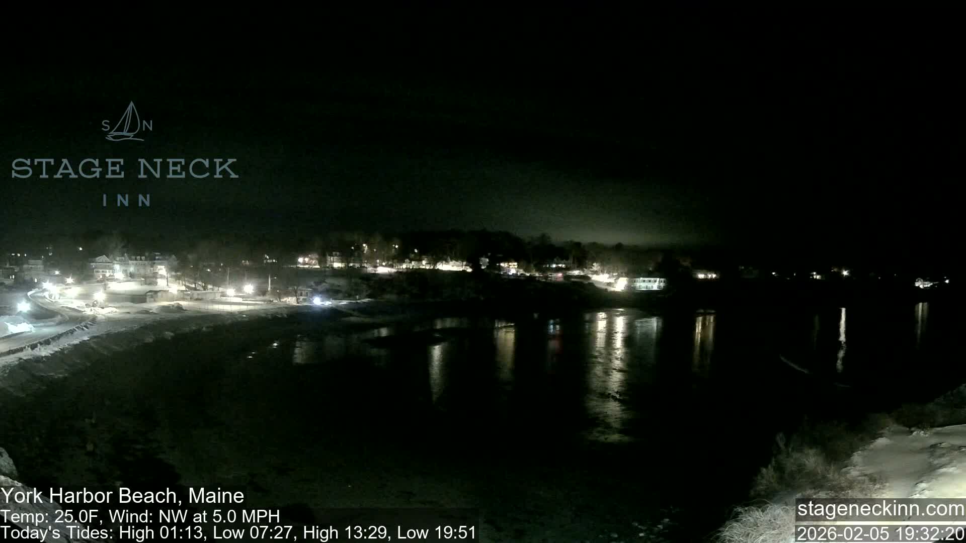 York Harbor Beach Live Cam, Maine USA 