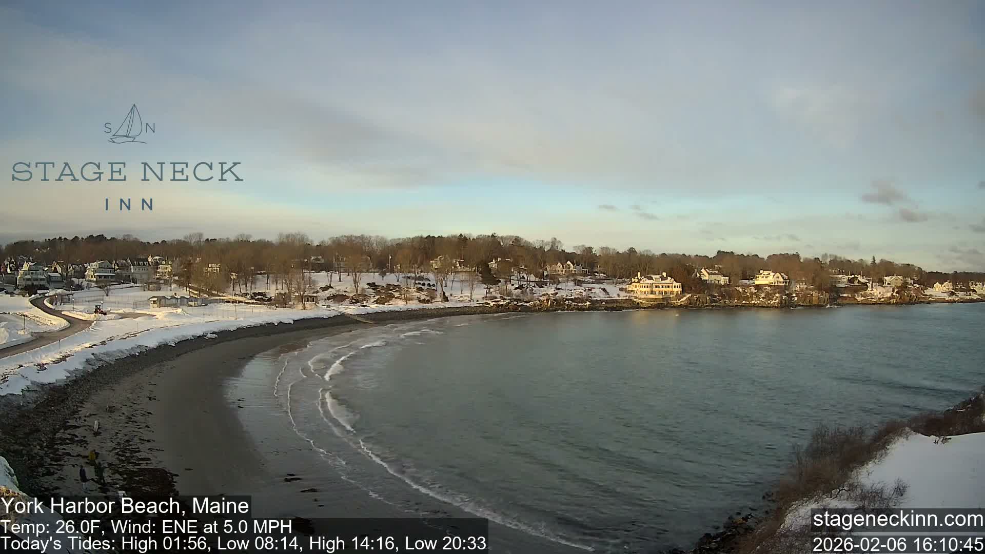 York Harbor Beach Live Cam, Maine USA 
