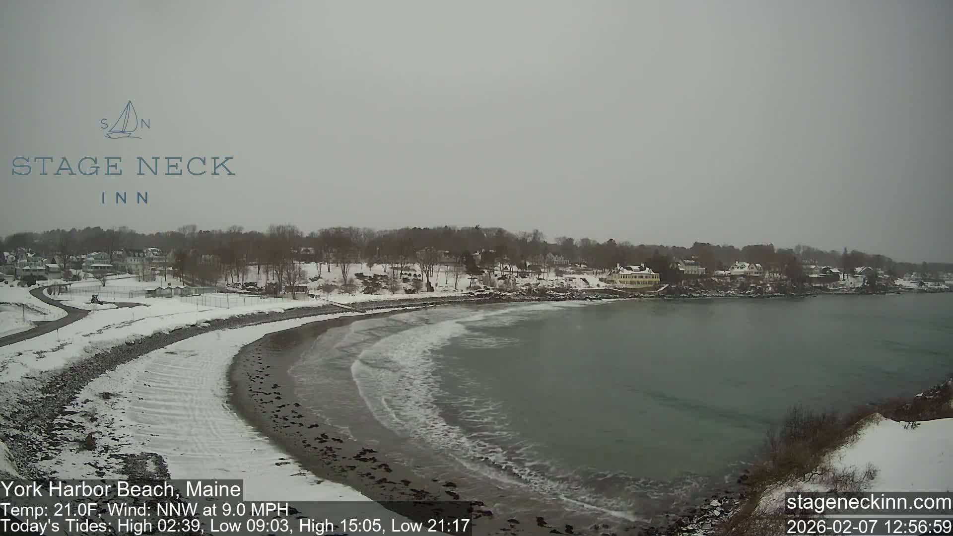 York Harbor Beach Live Cam, Maine USA 