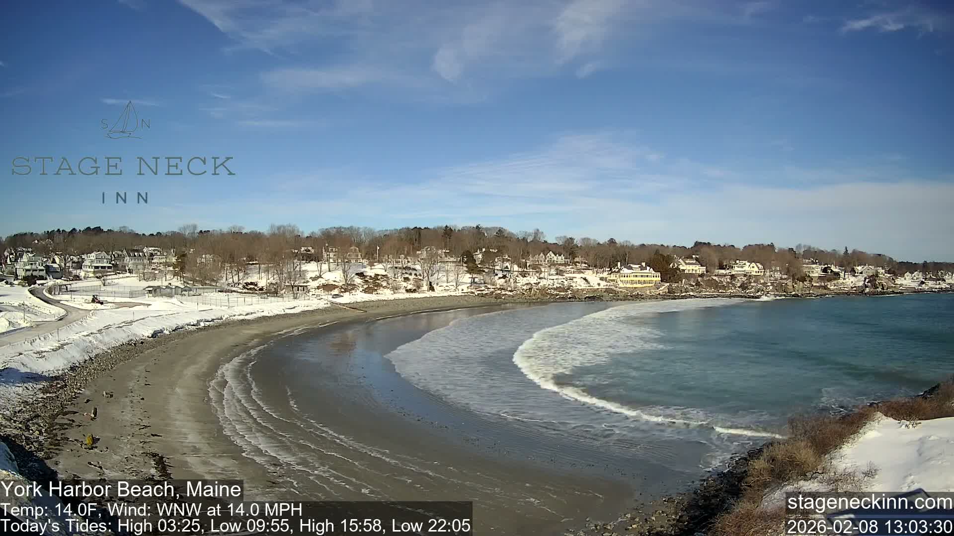 York Harbor Beach Live Cam, Maine USA 