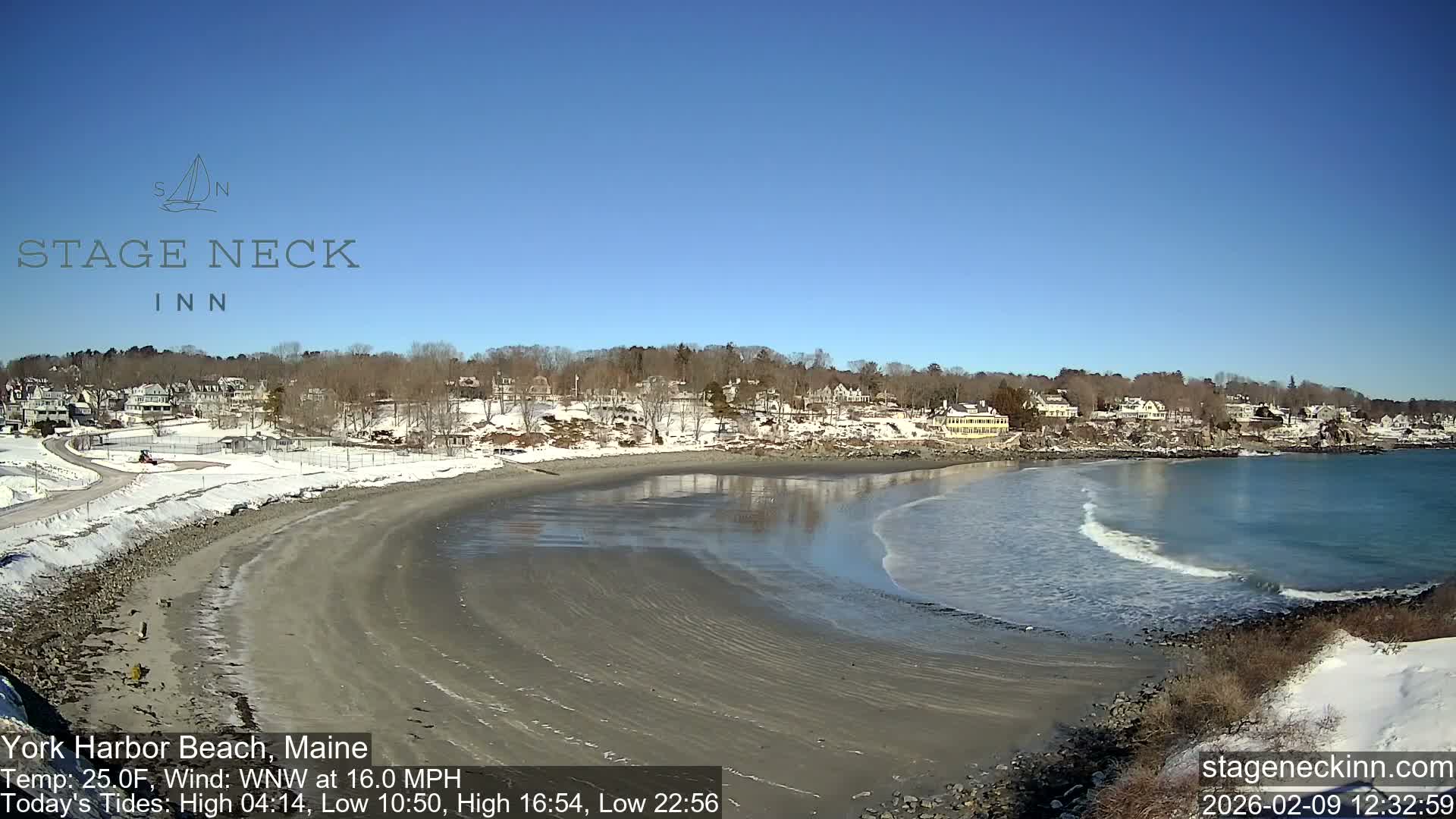 York Harbor Beach Live Cam, Maine USA 