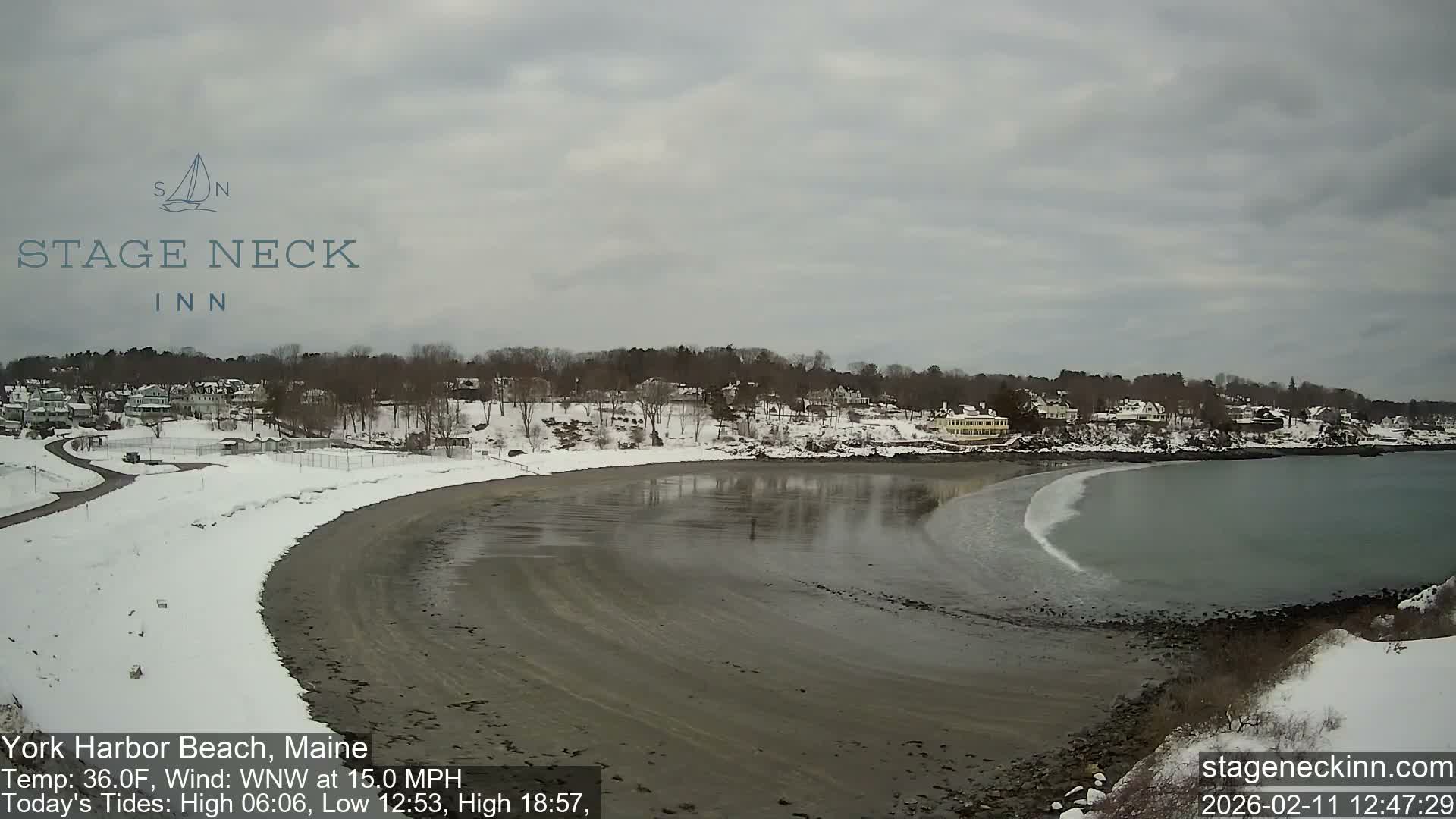 York Harbor Beach Live Cam, Maine USA 