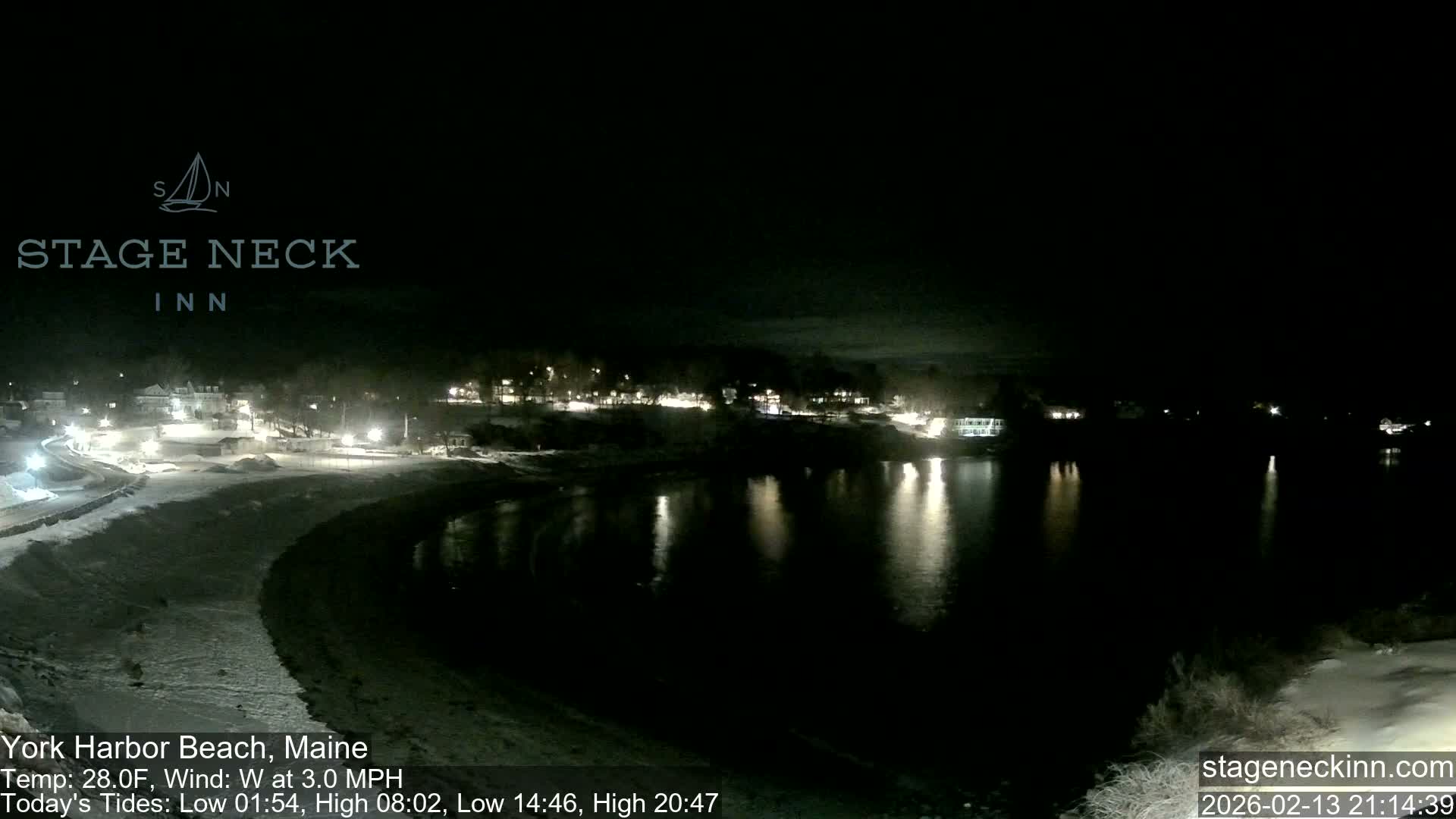 York Harbor Beach Live Cam, Maine USA 