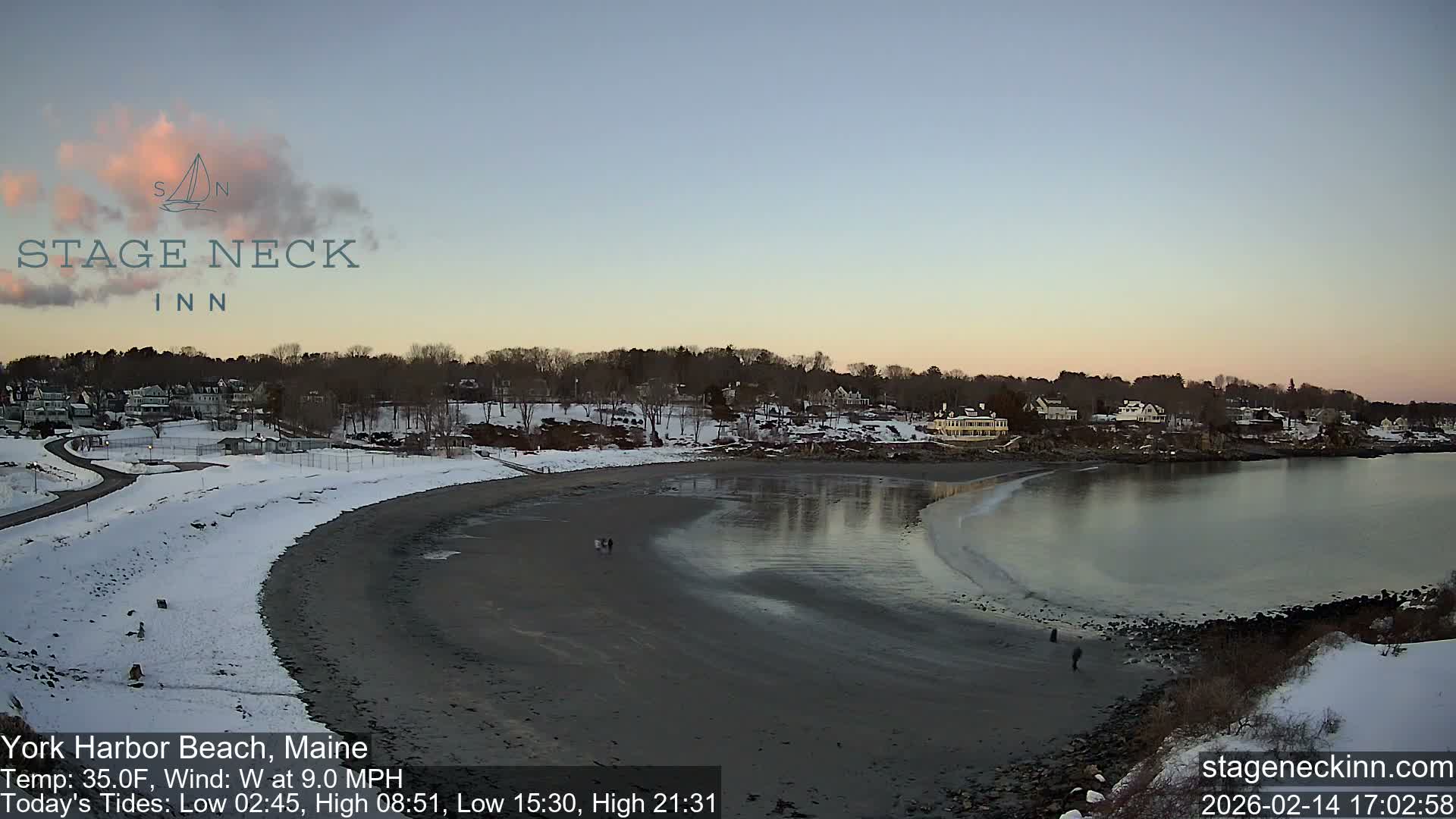 York Harbor Beach Live Cam, Maine USA 