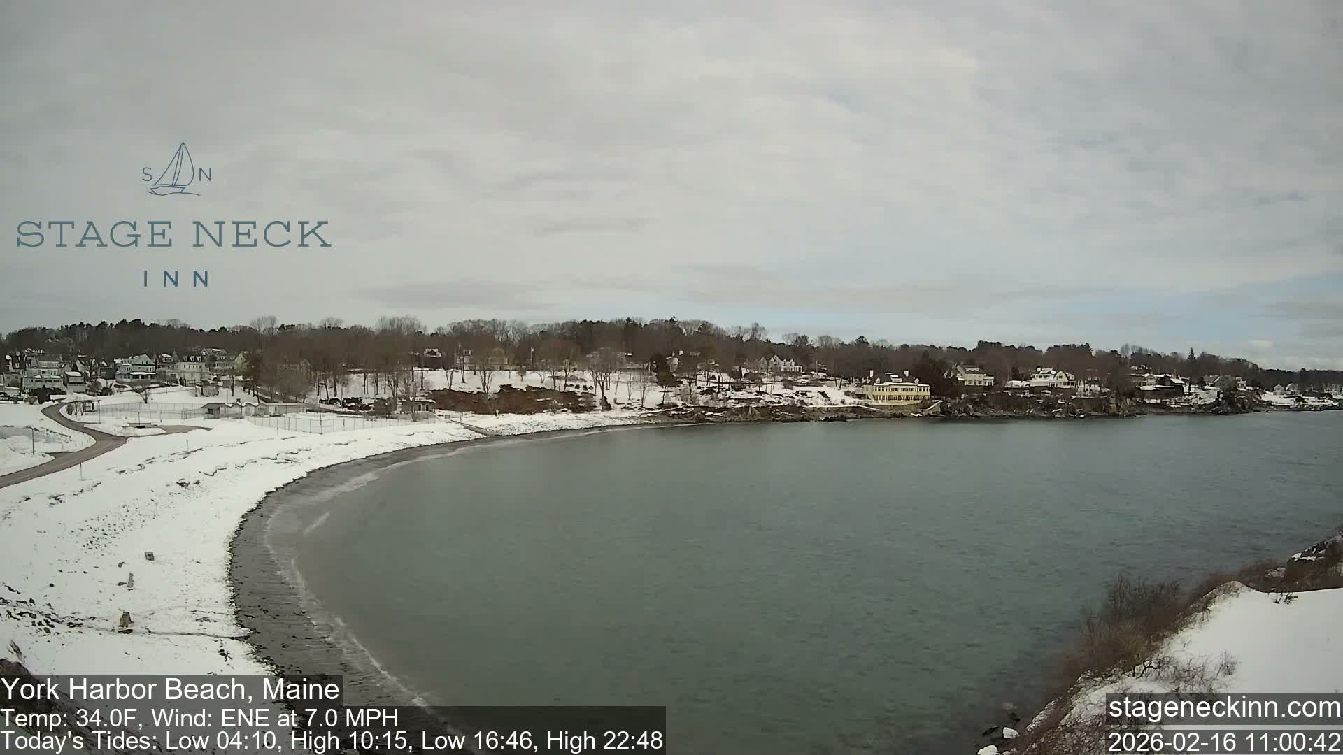 York Harbor Beach Live Cam, Maine USA 