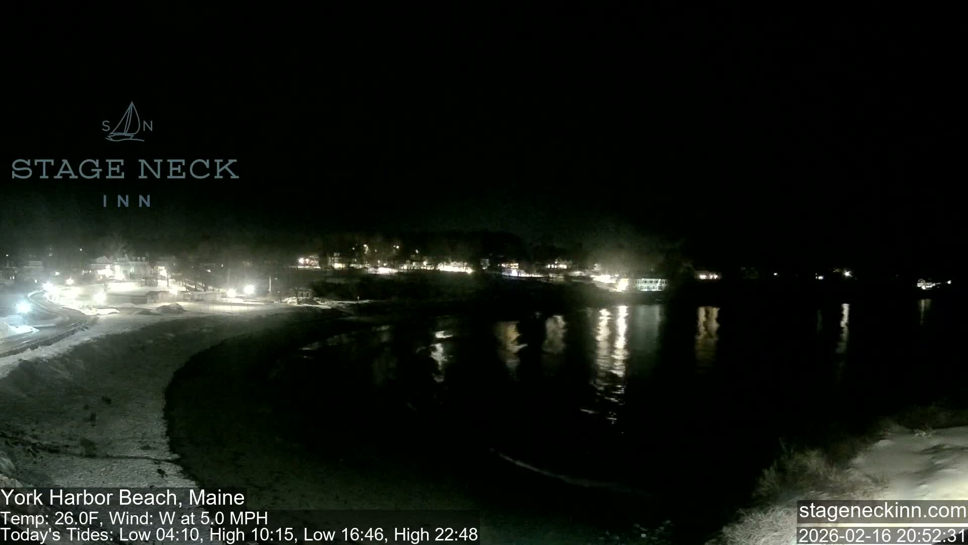 York Harbor Beach Live Cam, Maine USA 
