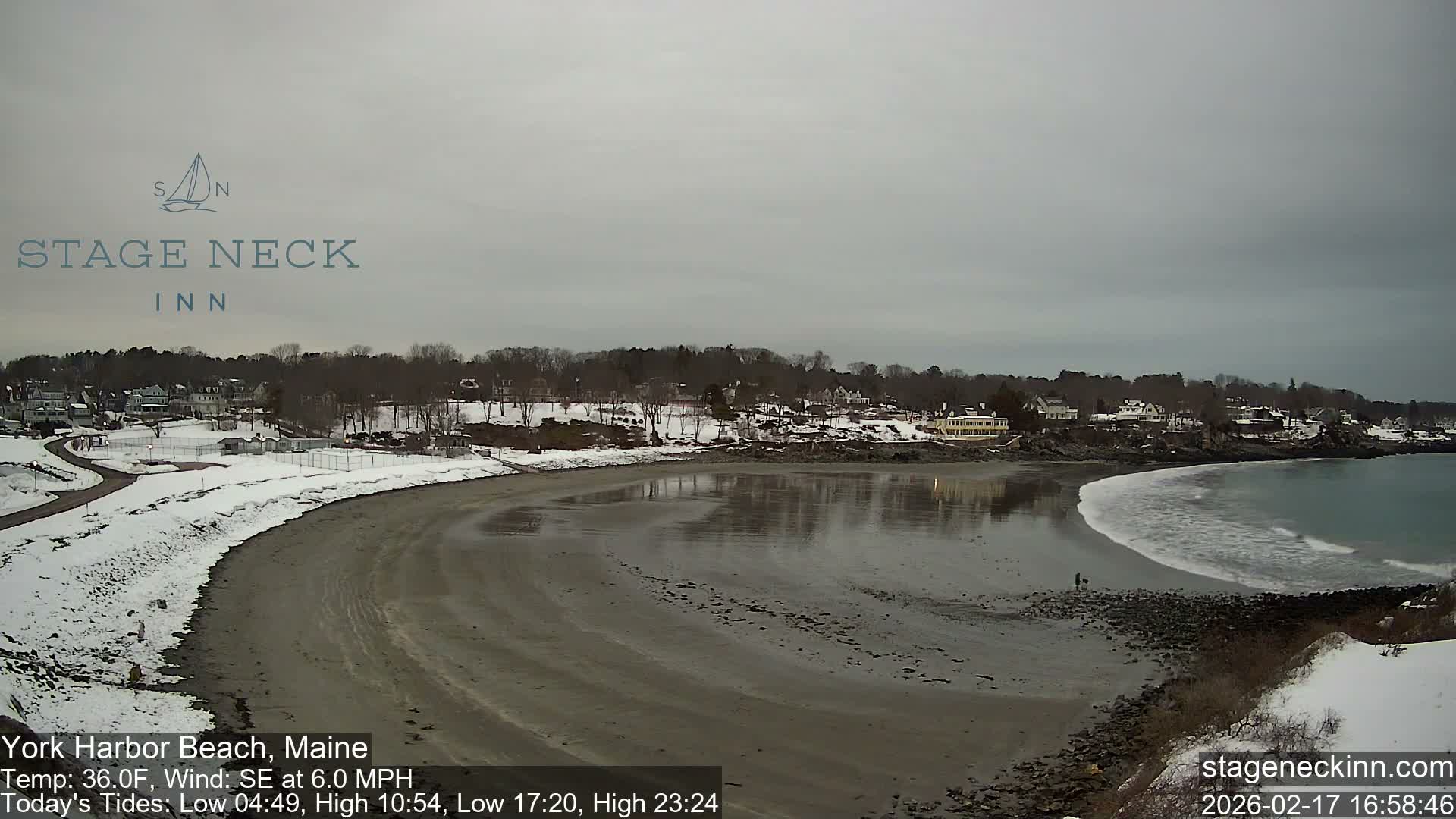 York Harbor Beach Live Cam, Maine USA 