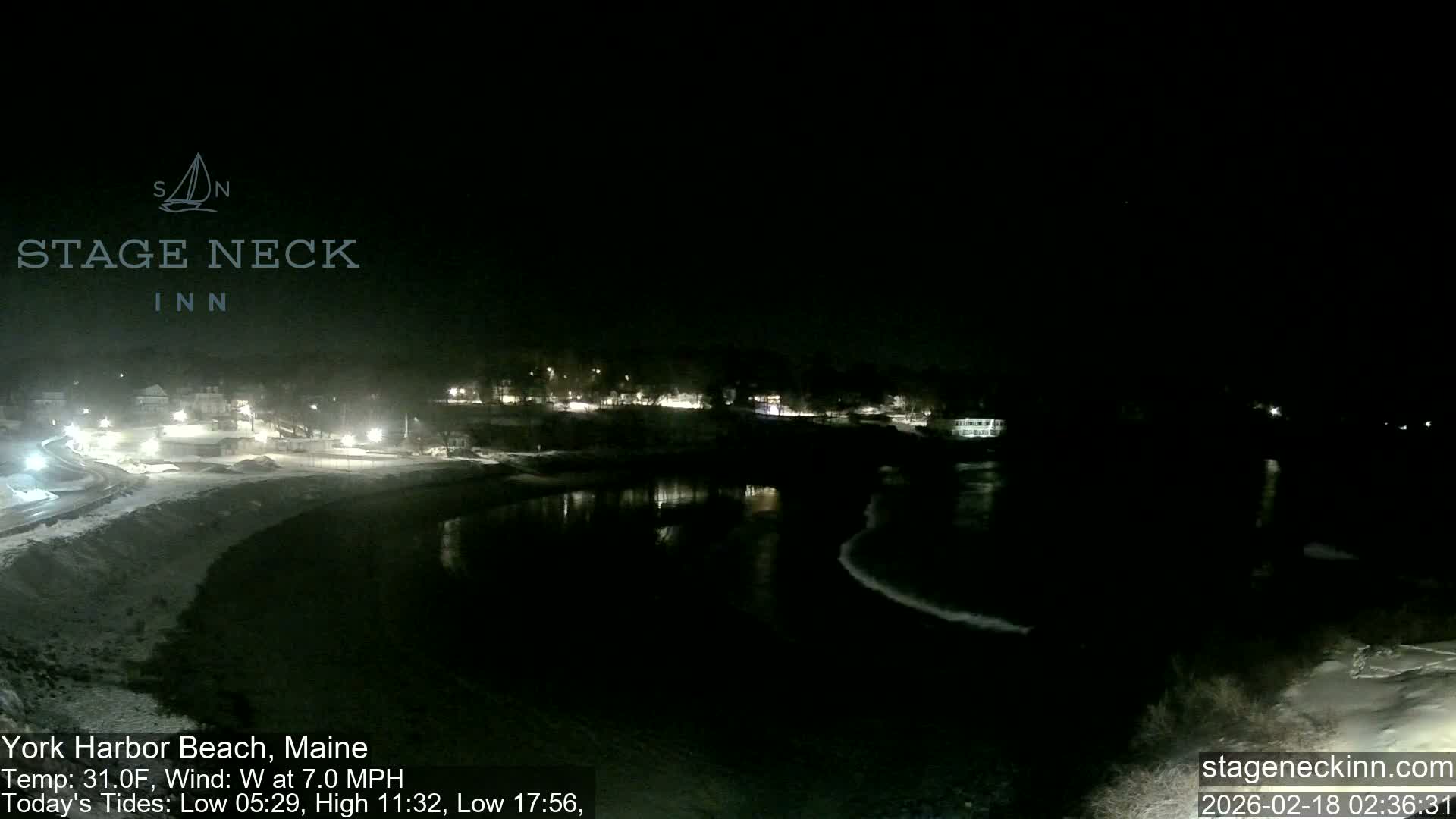 York Harbor Beach Live Cam, Maine USA 
