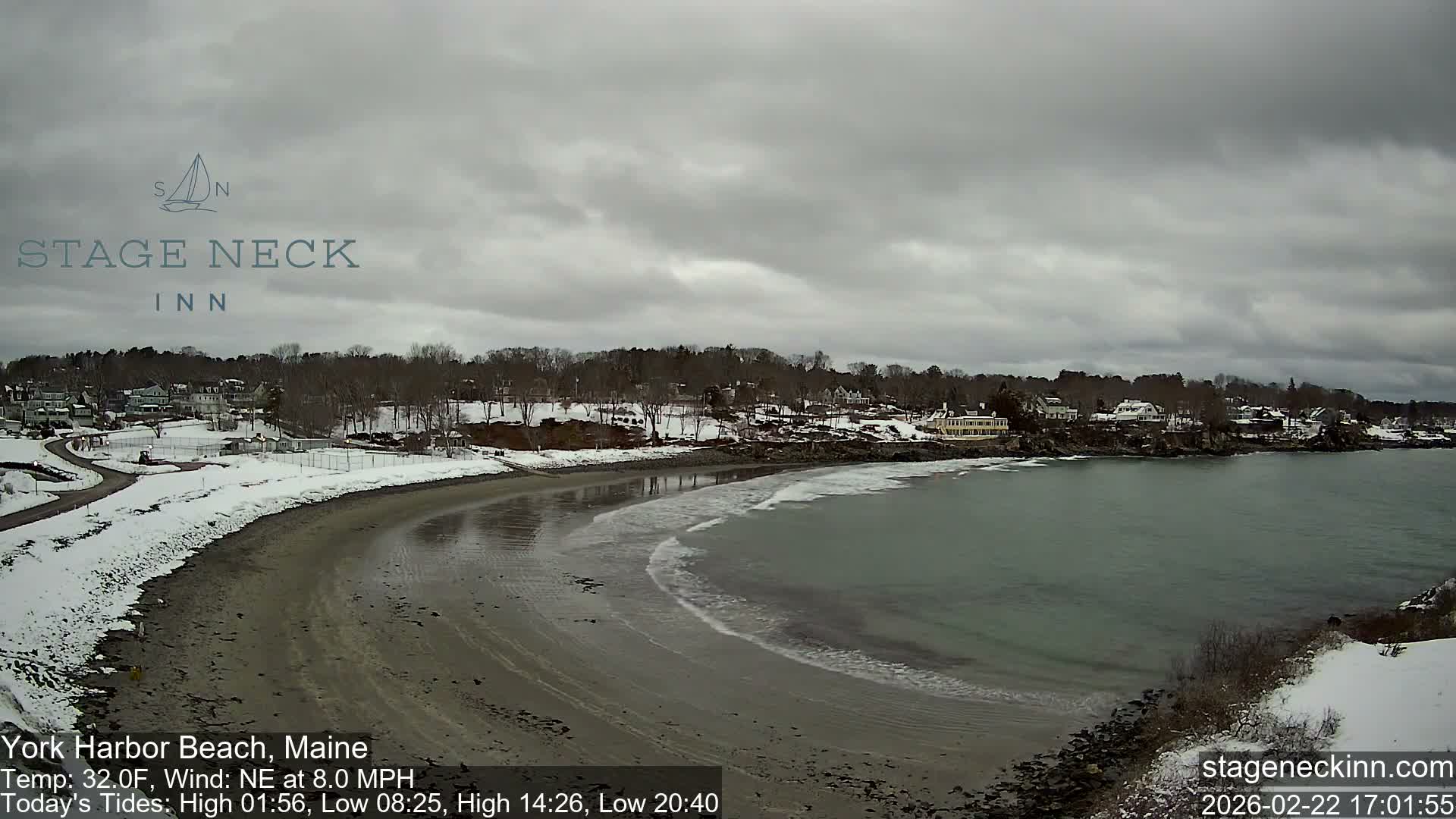 York Harbor Beach Live Cam, Maine USA 