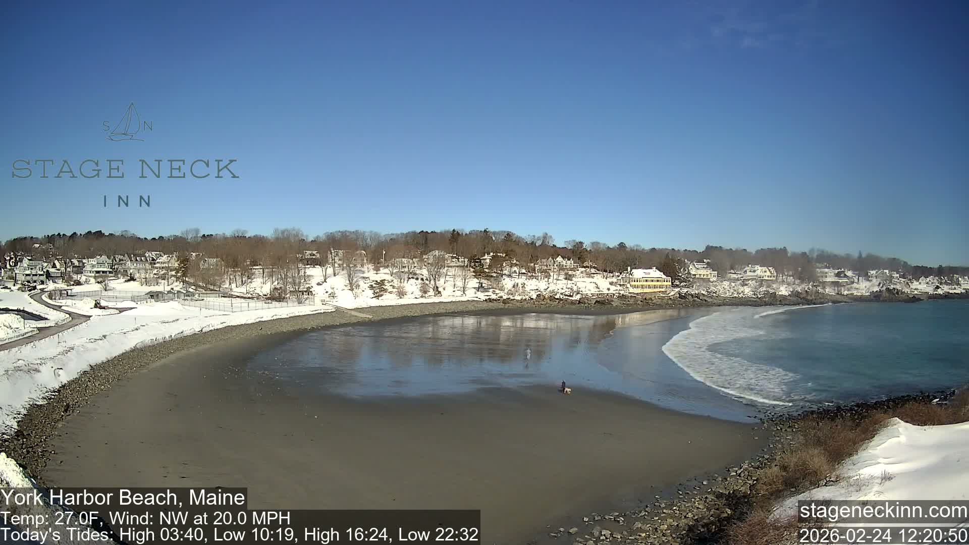York Harbor Beach Live Cam, Maine USA 
