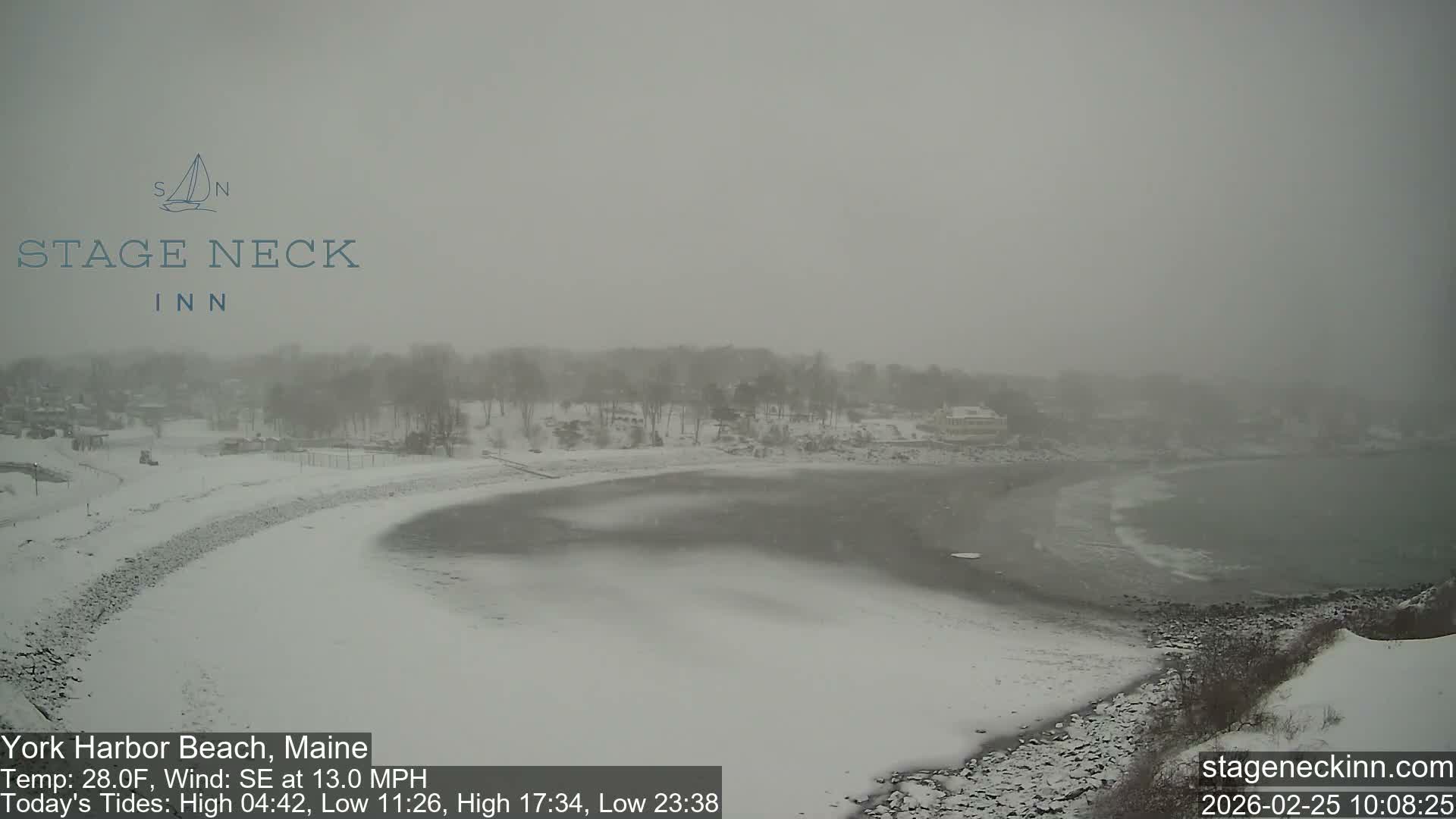 York Harbor Beach Live Cam, Maine USA 