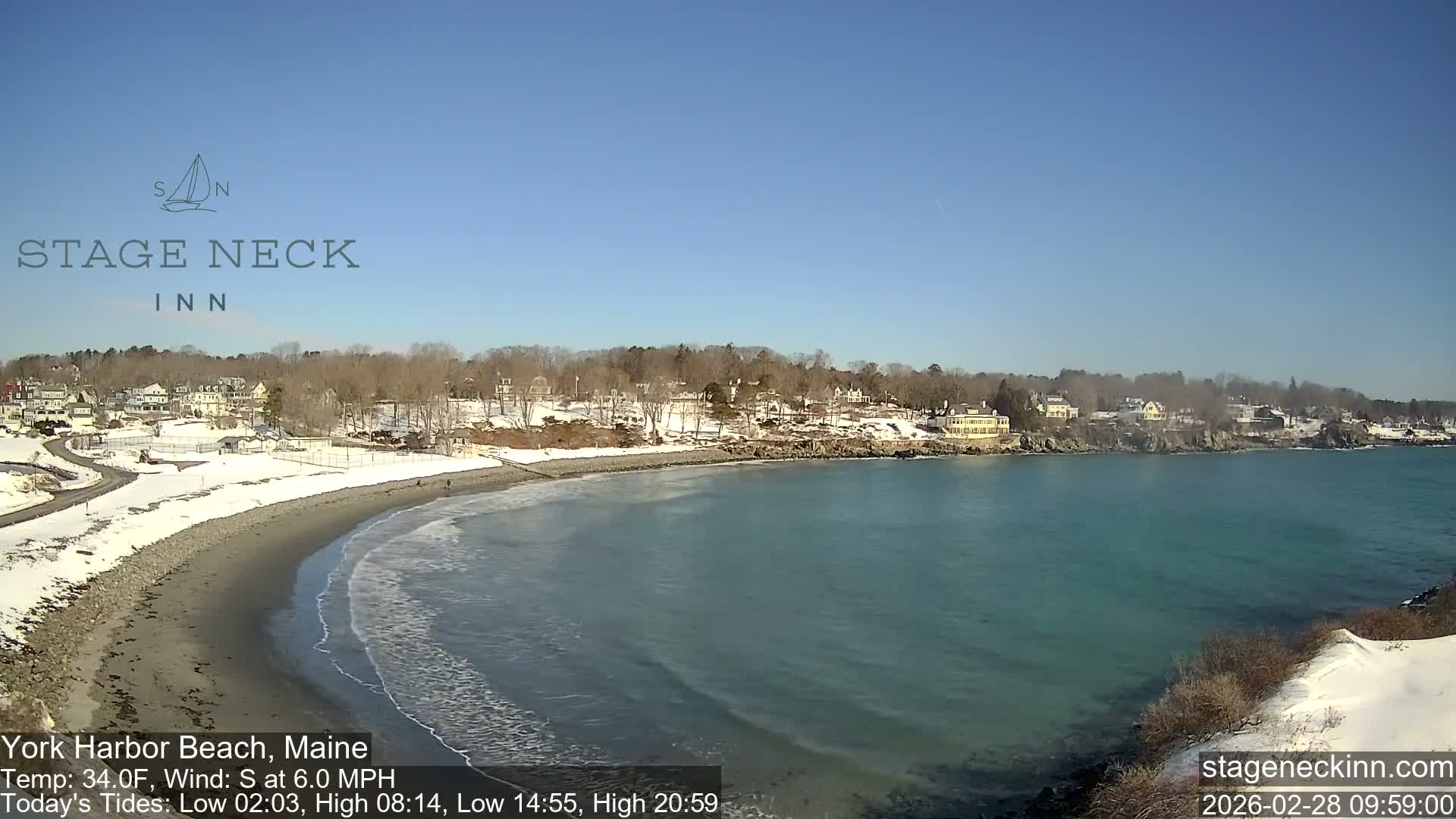 York Harbor Beach Live Cam, Maine USA 