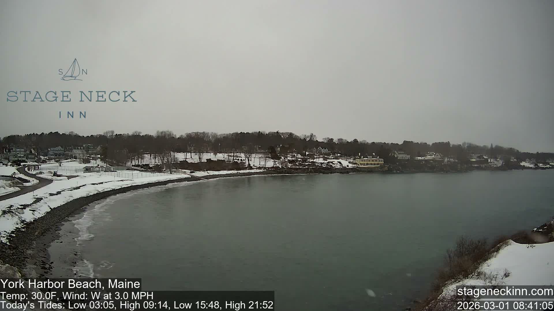 York Harbor Beach Live Cam, Maine USA 