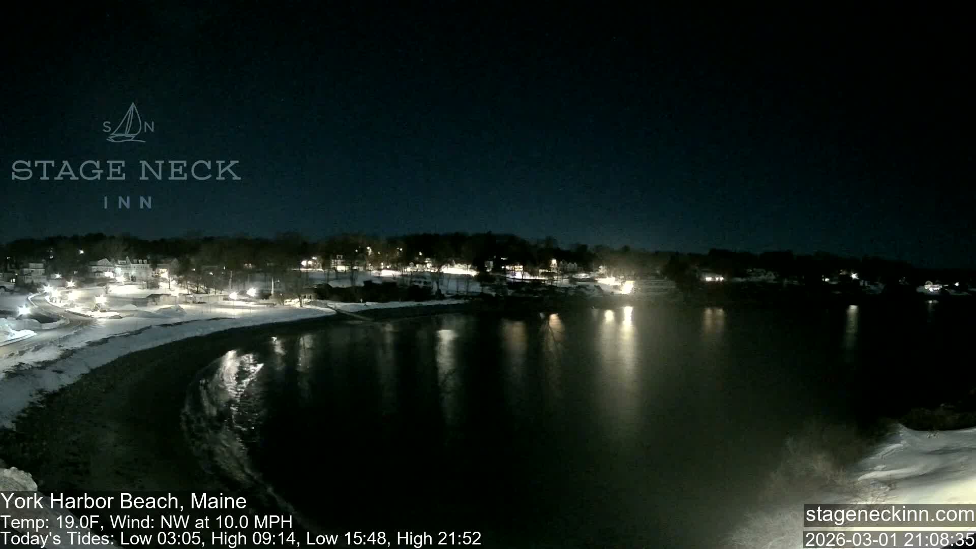 York Harbor Beach Live Cam, Maine USA 