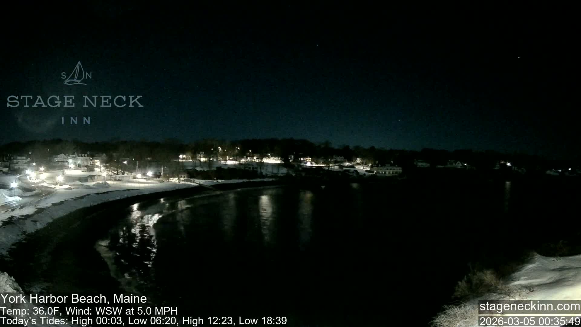 York Harbor Beach Live Cam, Maine USA 