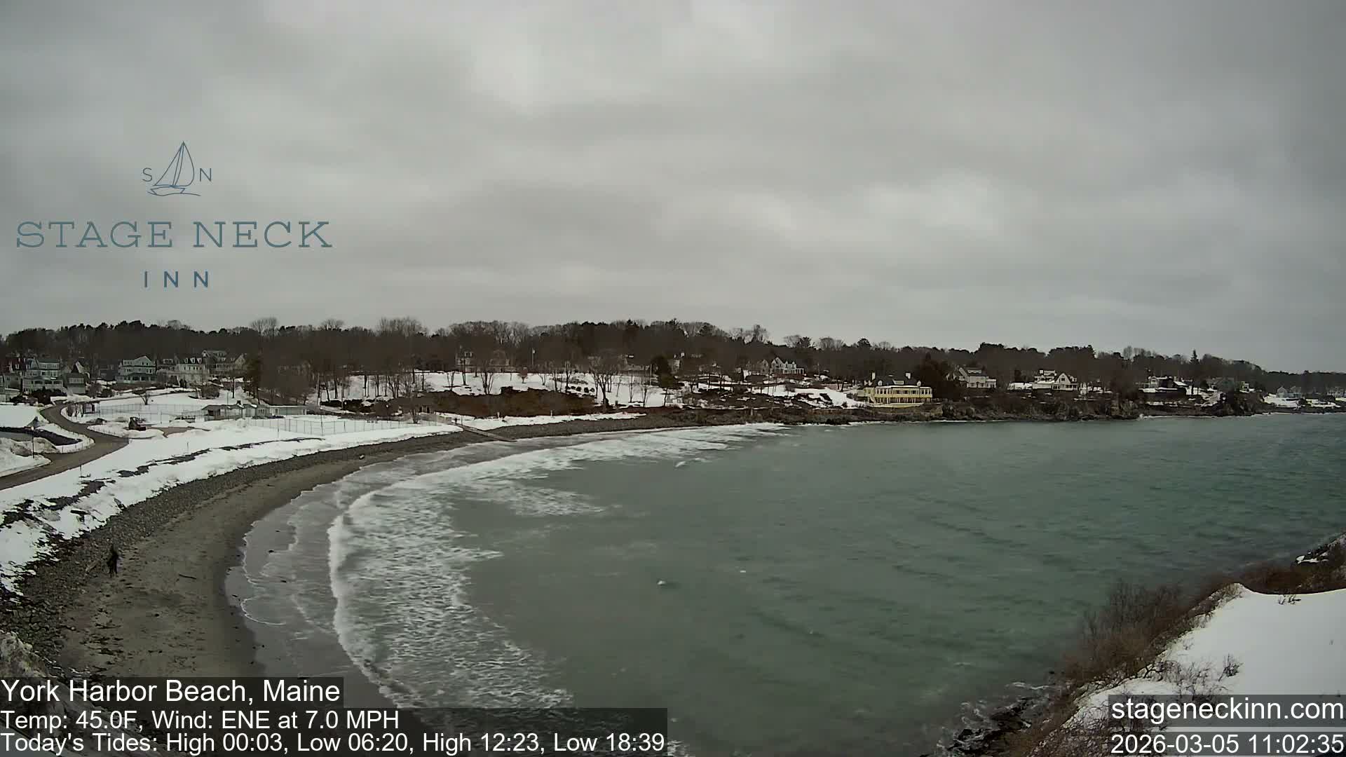 York Harbor Beach Live Cam, Maine USA 