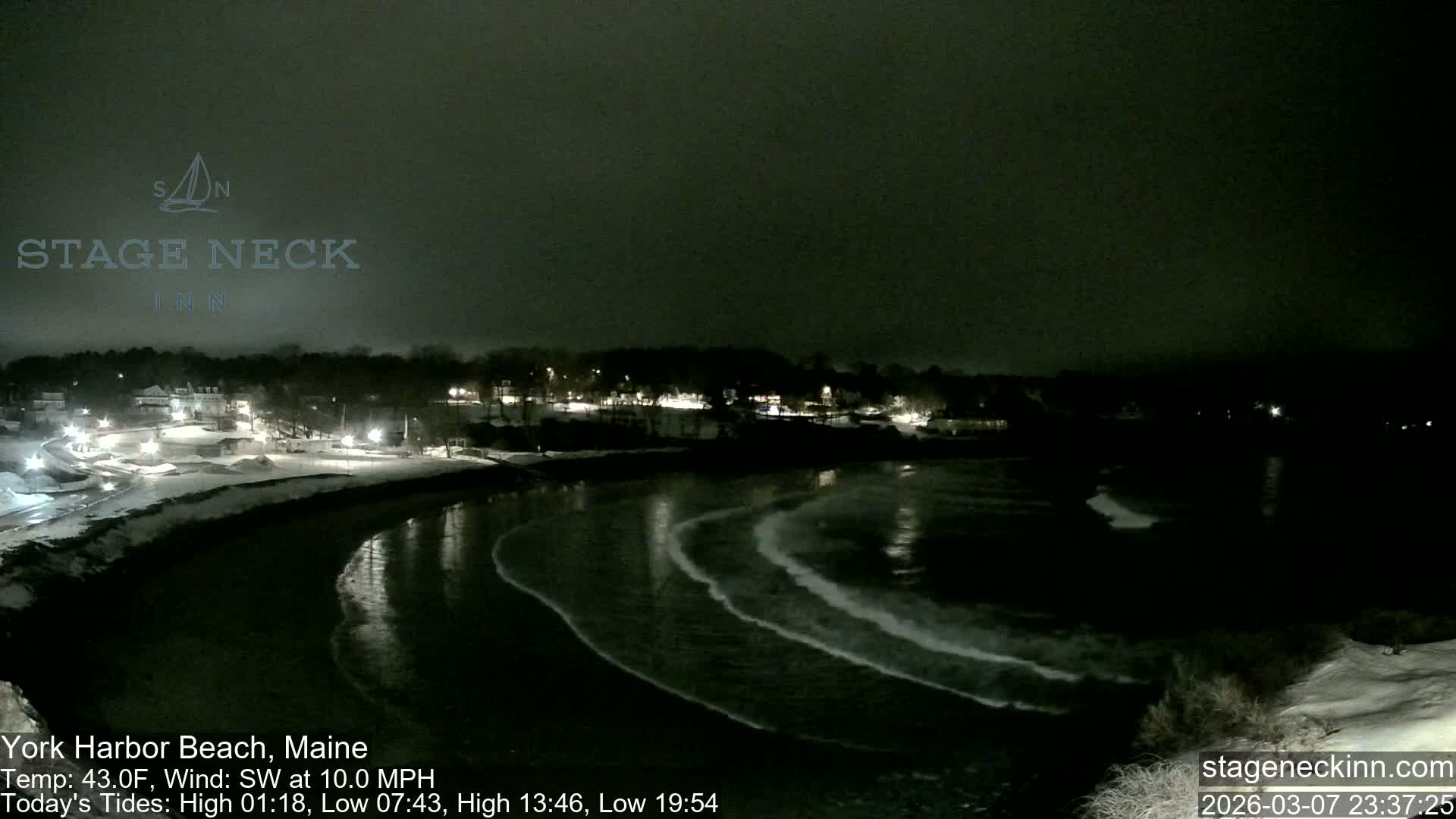 York Harbor Beach Live Cam, Maine USA 