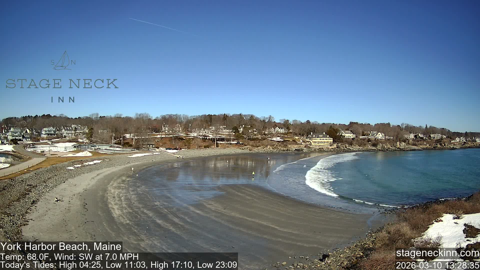 York Harbor Beach Live Cam, Maine USA 