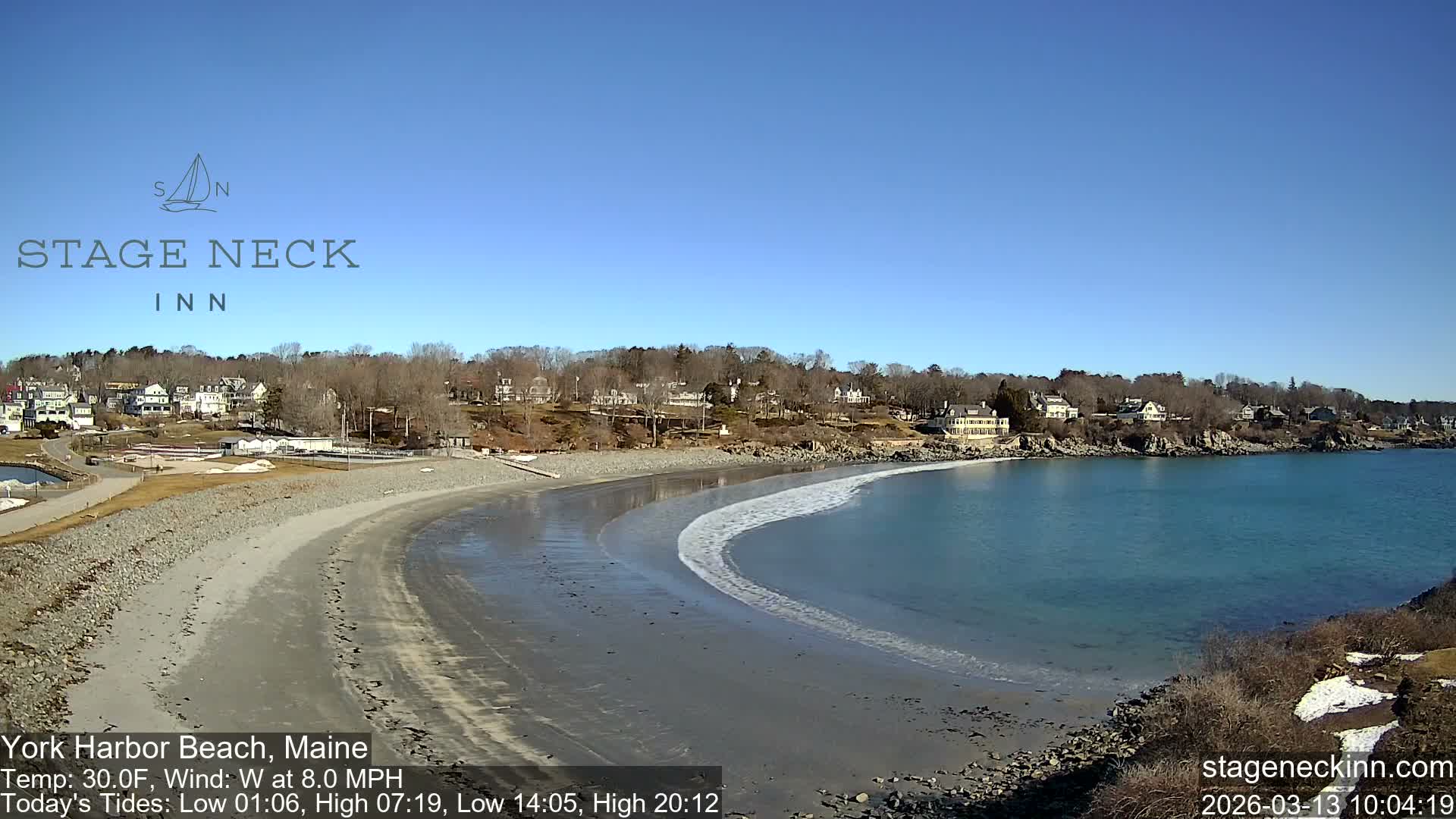 York Harbor Beach Live Cam, Maine USA 