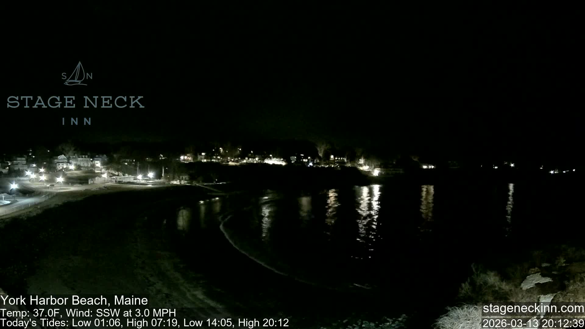 York Harbor Beach Live Cam, Maine USA 