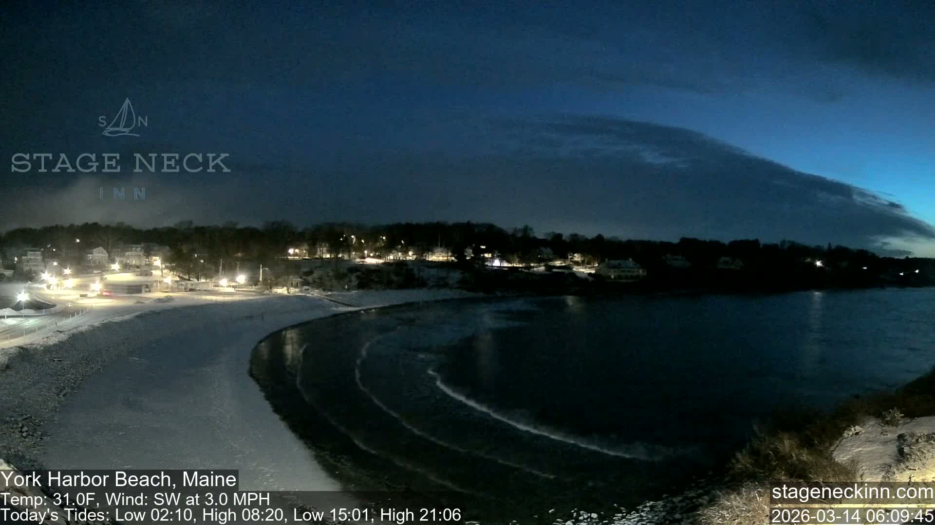 York Harbor Beach Live Cam, Maine USA 