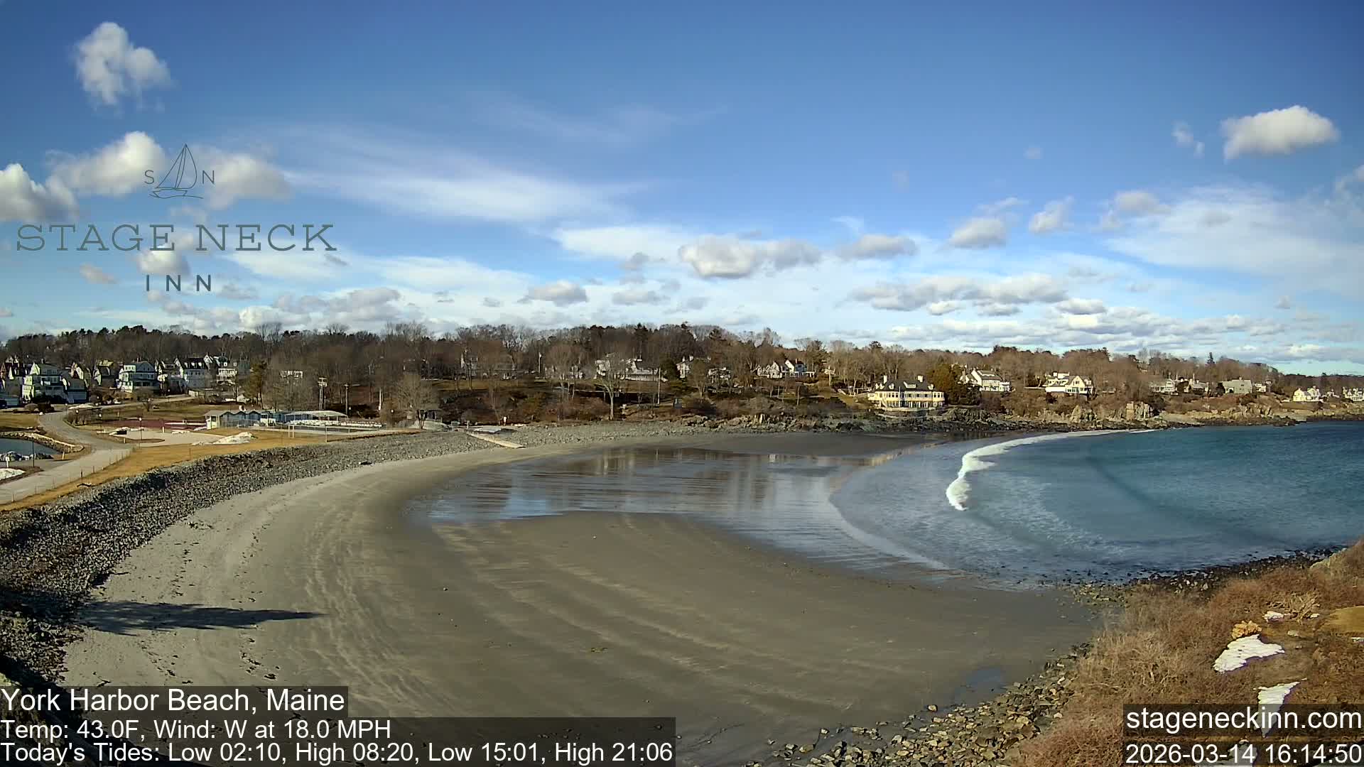 York Harbor Beach Live Cam, Maine USA 
