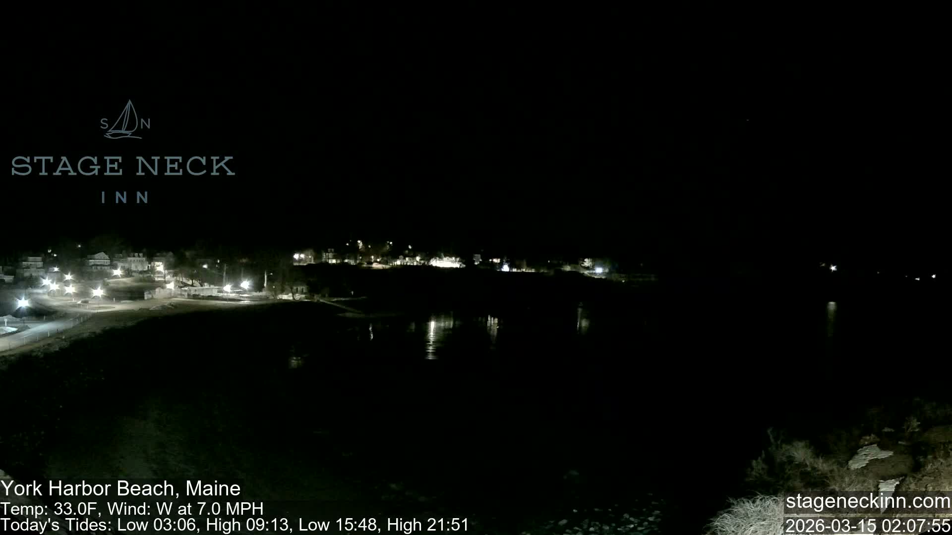 York Harbor Beach Live Cam, Maine USA 