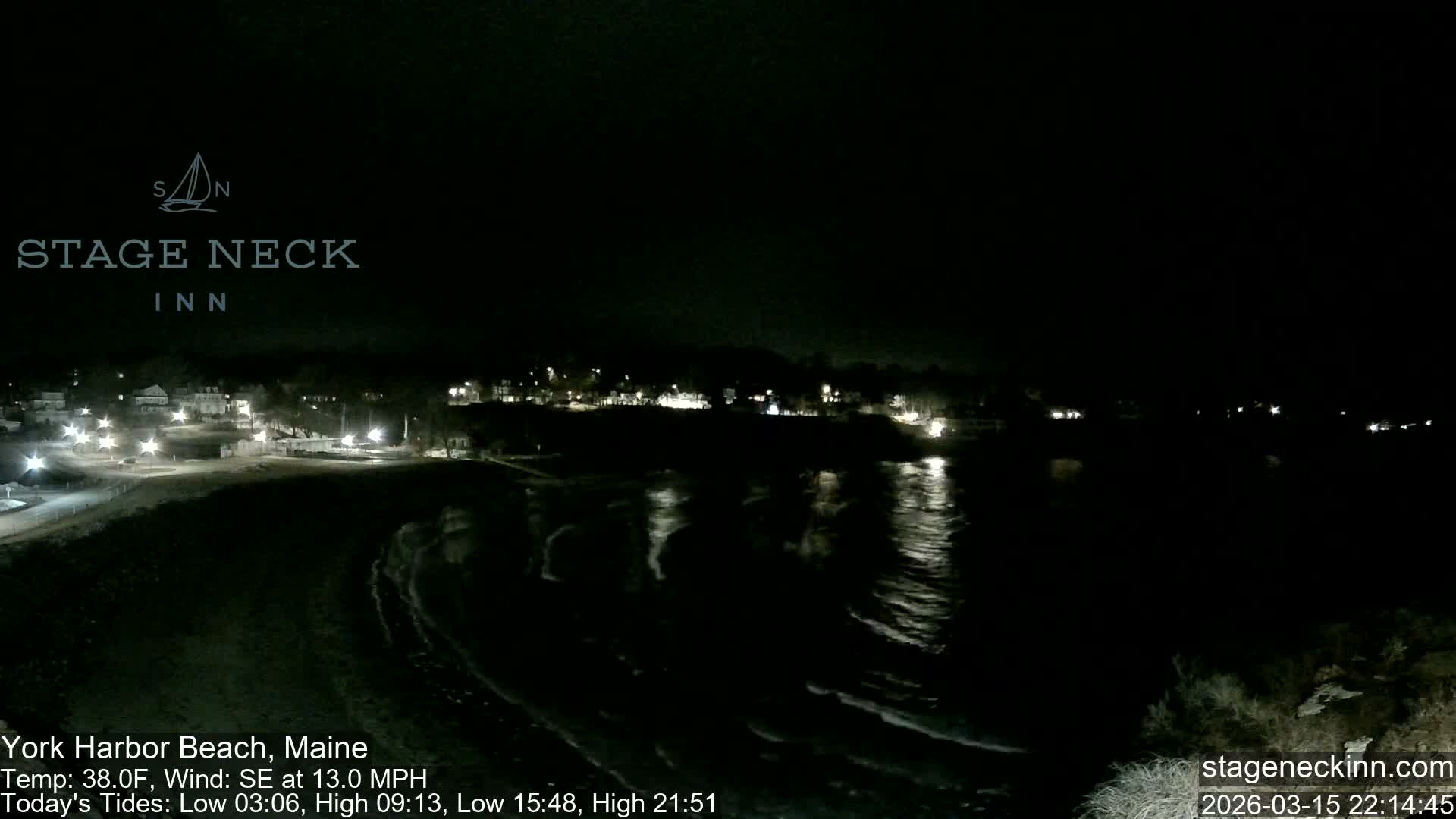 York Harbor Beach Live Cam, Maine USA 