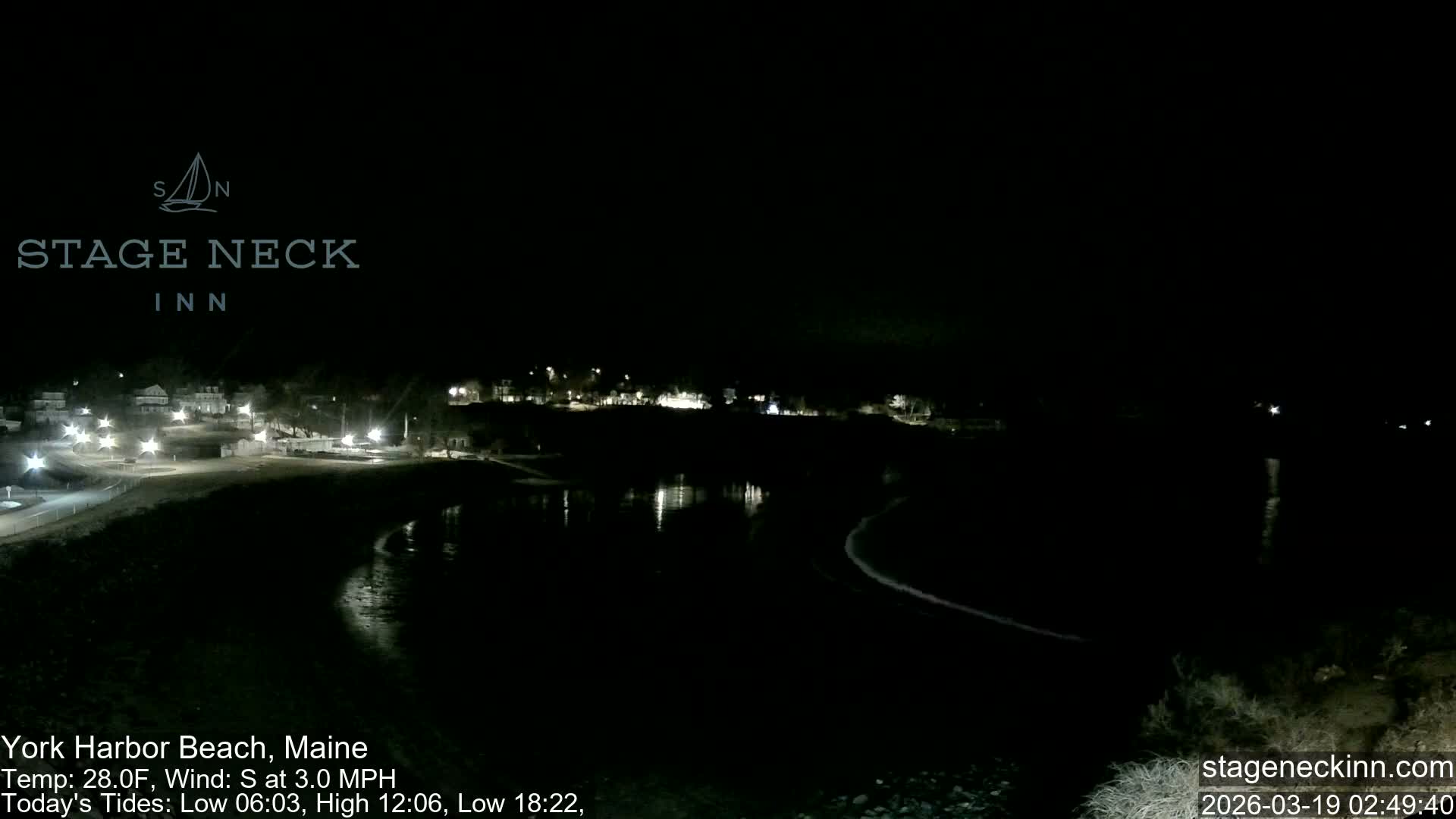 York Harbor Beach Live Cam, Maine USA 