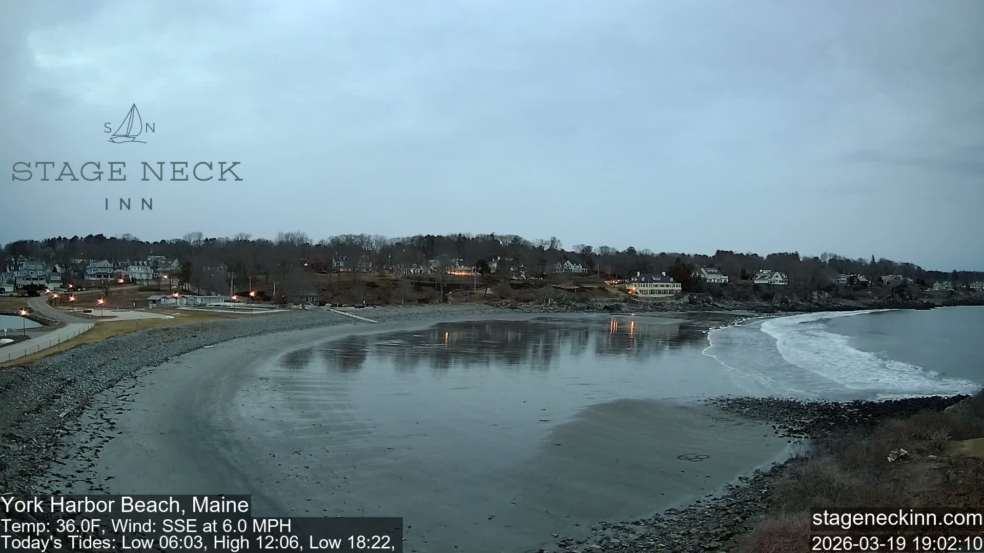 York Harbor Beach Live Cam, Maine USA 
