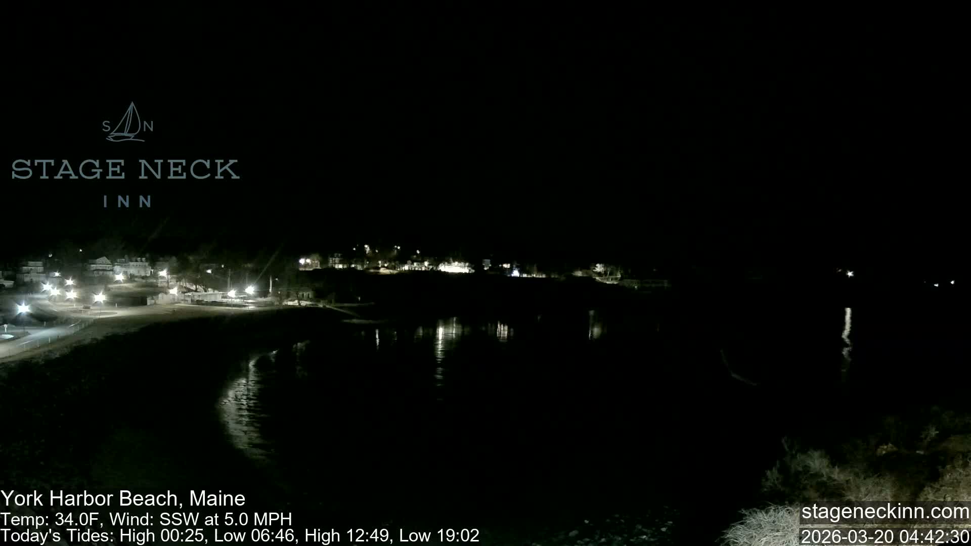York Harbor Beach Live Cam, Maine USA 