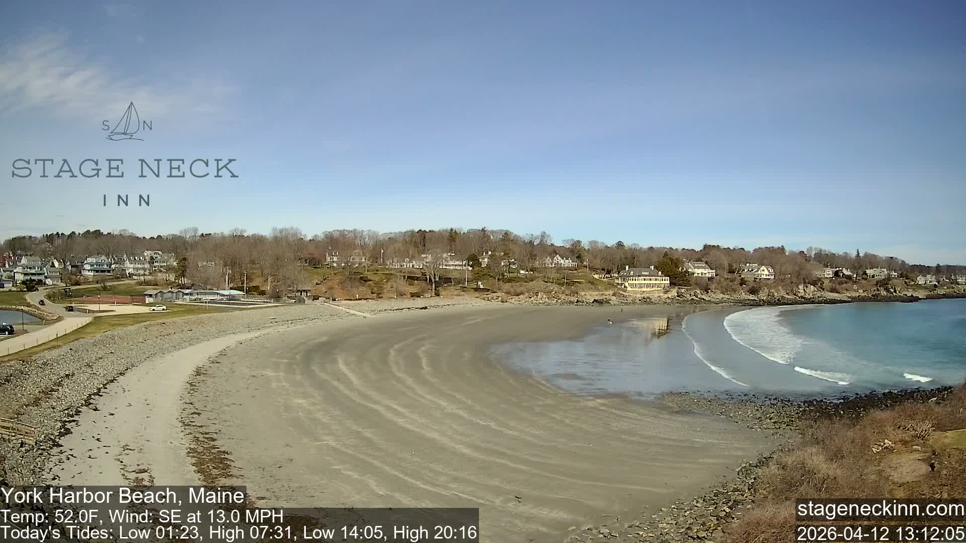 York Harbor Beach Live Cam, Maine USA 