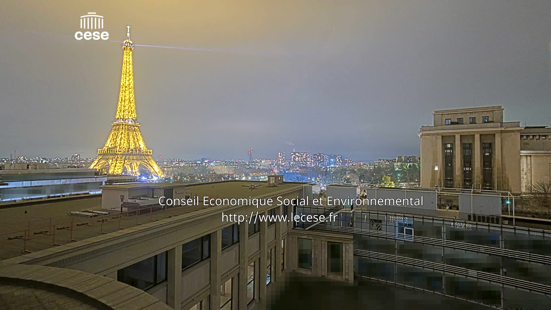 Paris, Eiffel Tower View from Palace of Jena (Palais d'Iena) Live Cam -  Paris, Métropole du Grand Paris,  Île-de-France, France
