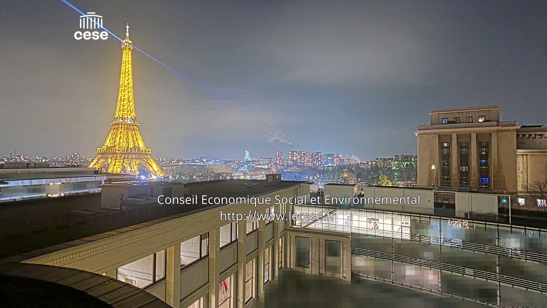 Paris, Eiffel Tower View from Palace of Jena (Palais d'Iena) Live Cam -  Paris, Métropole du Grand Paris,  Île-de-France, France